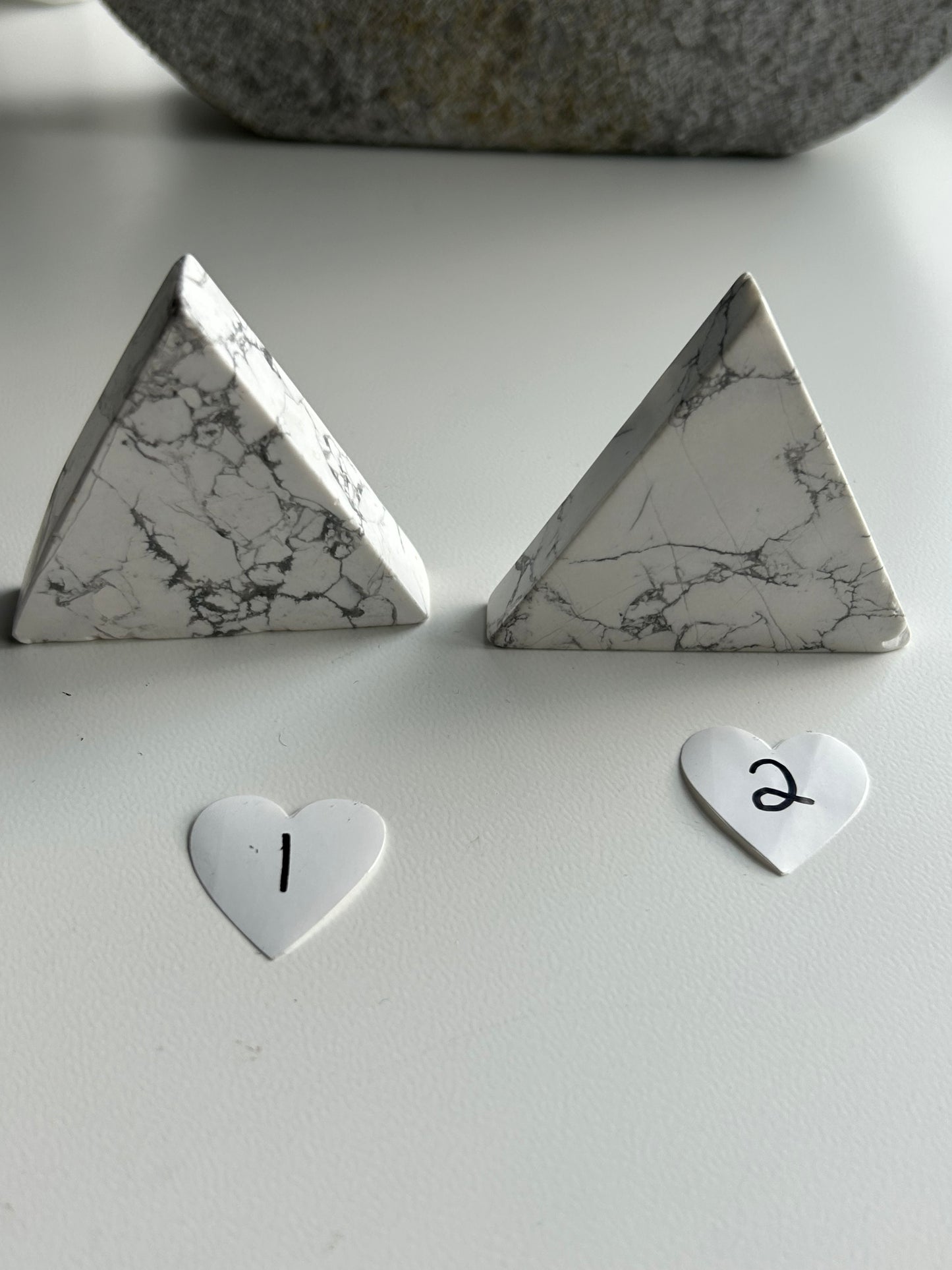 Howlite All seeing eye triangle carving