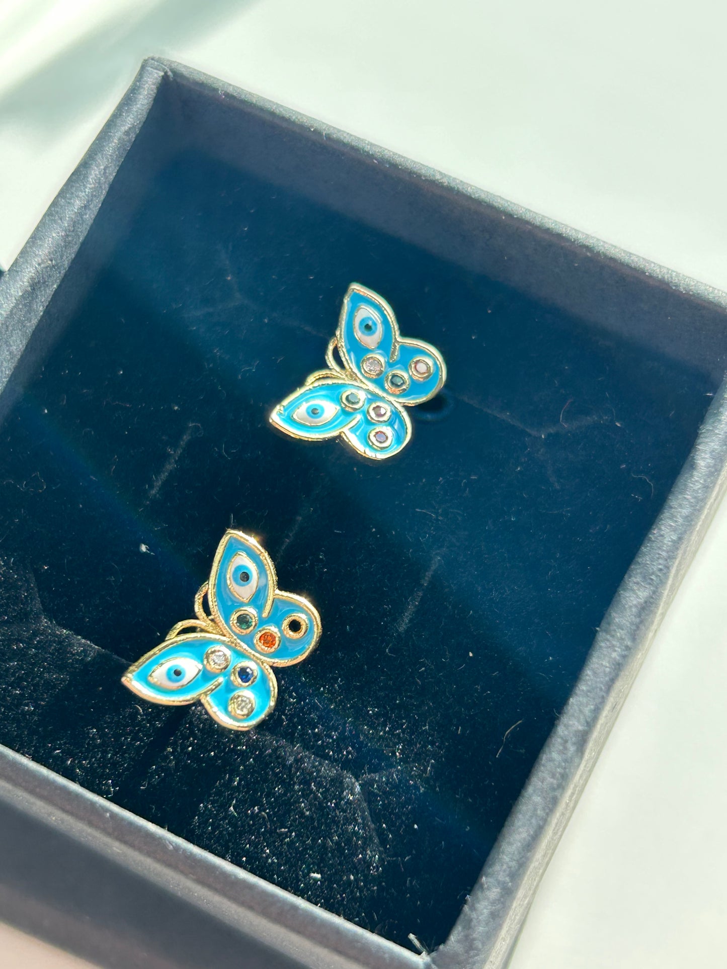 Evil Eye Butterfly Earrings