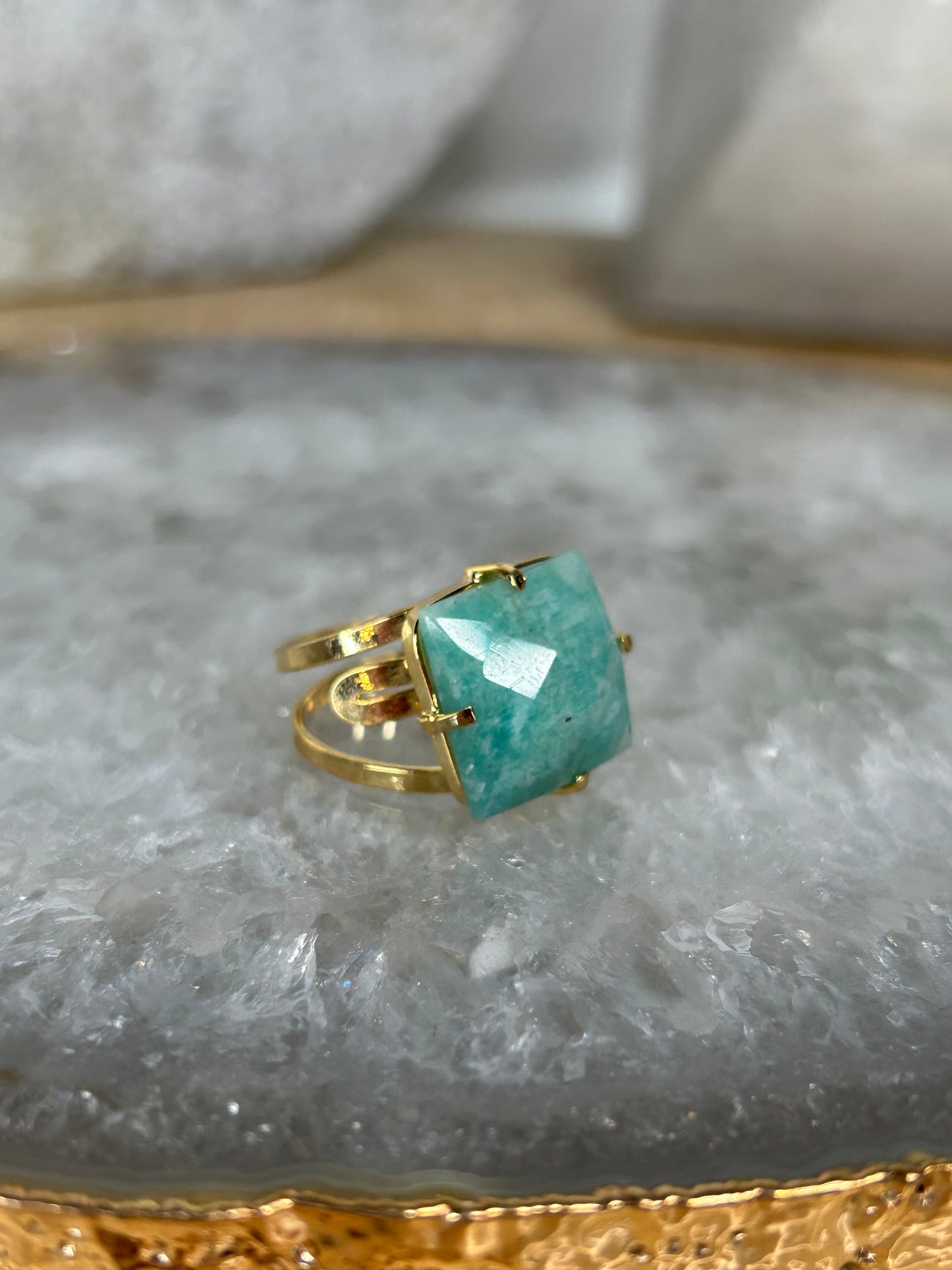 Faceted Gemstone Ring