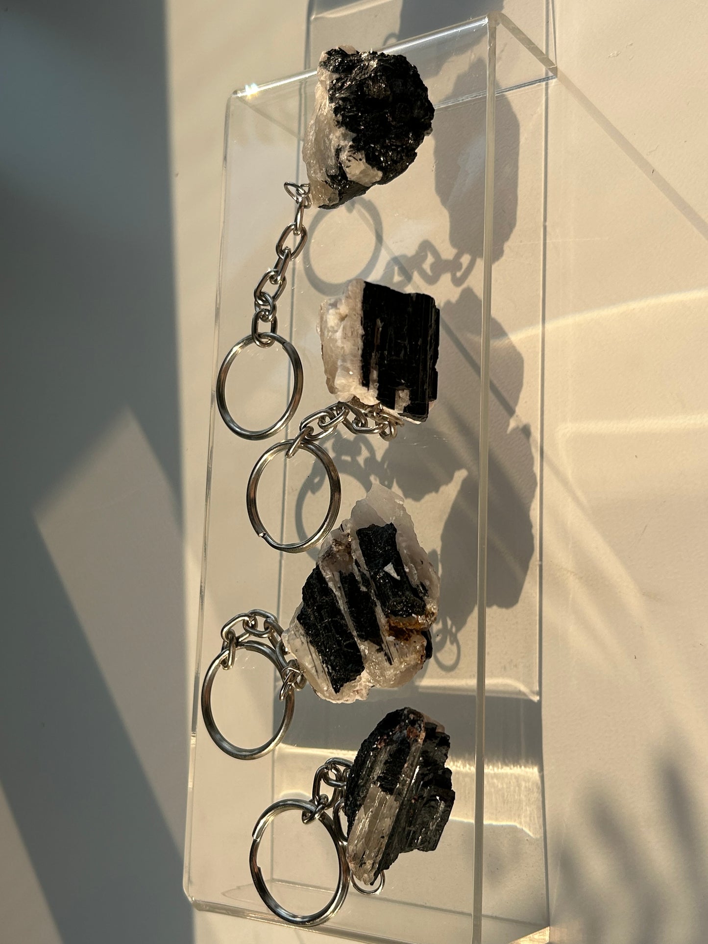 Black Tourmaline in Matrix keychain