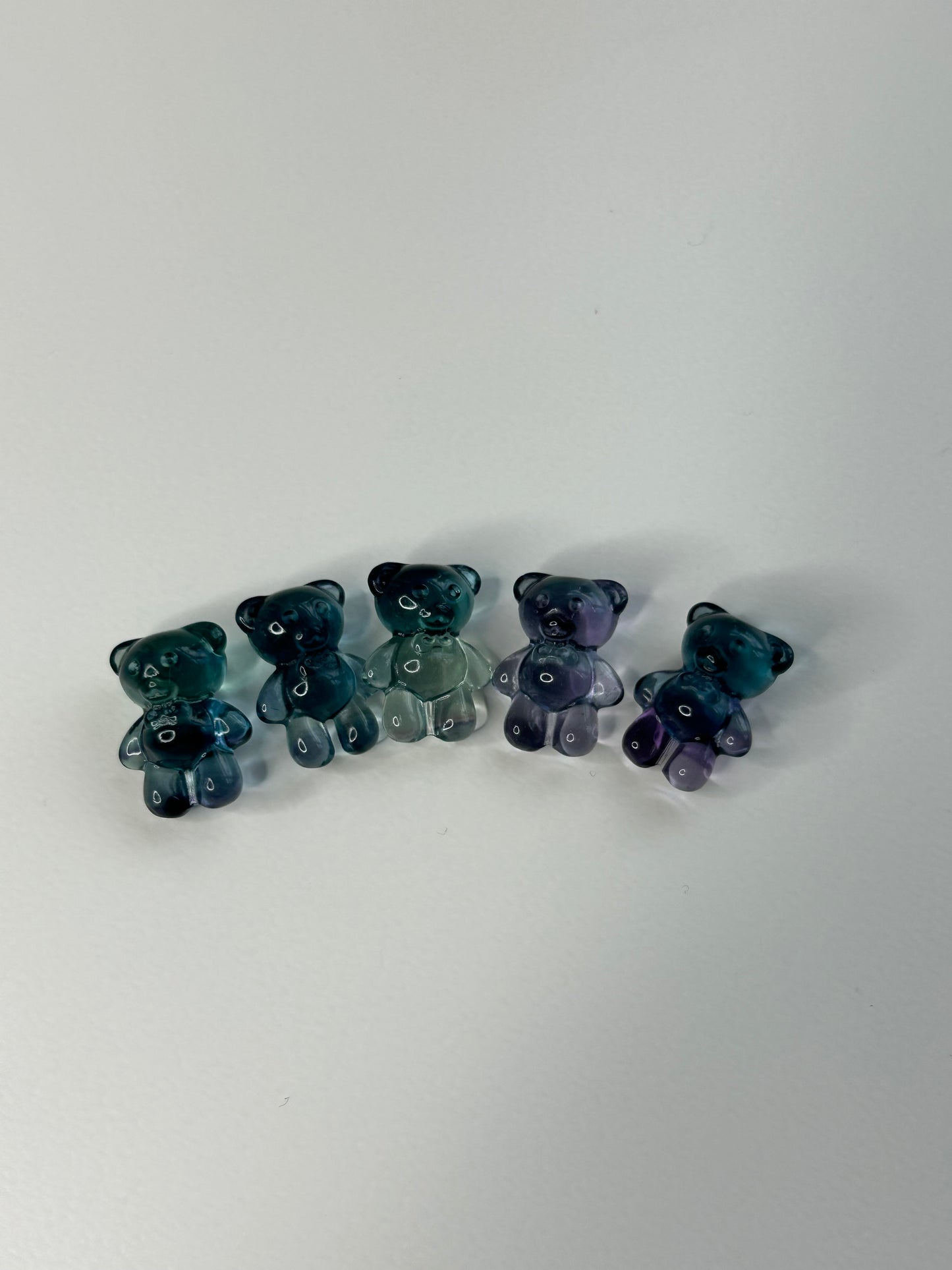 Mini Fluorite Teddy bear carving