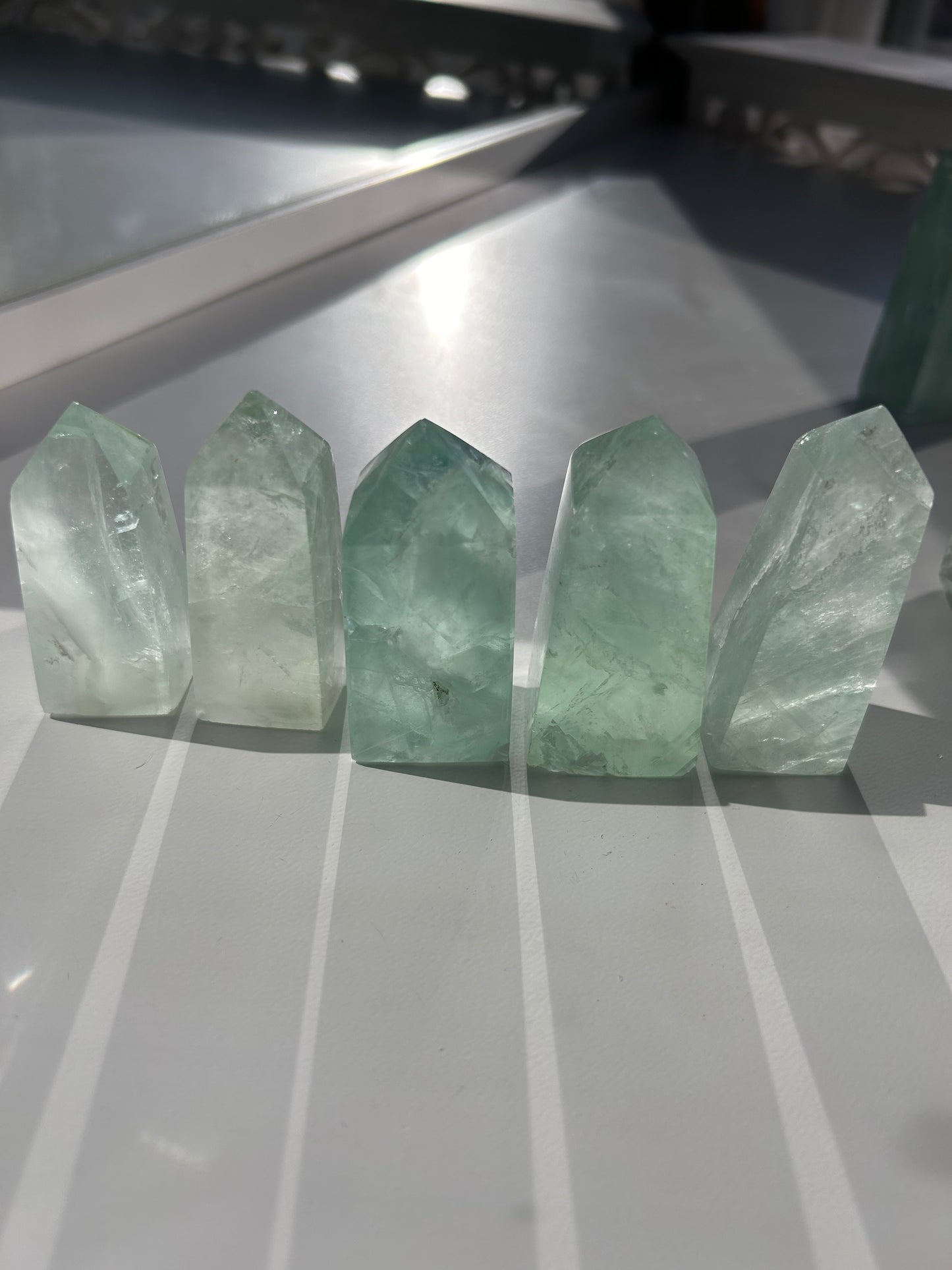 Green Fluorite Obelisks