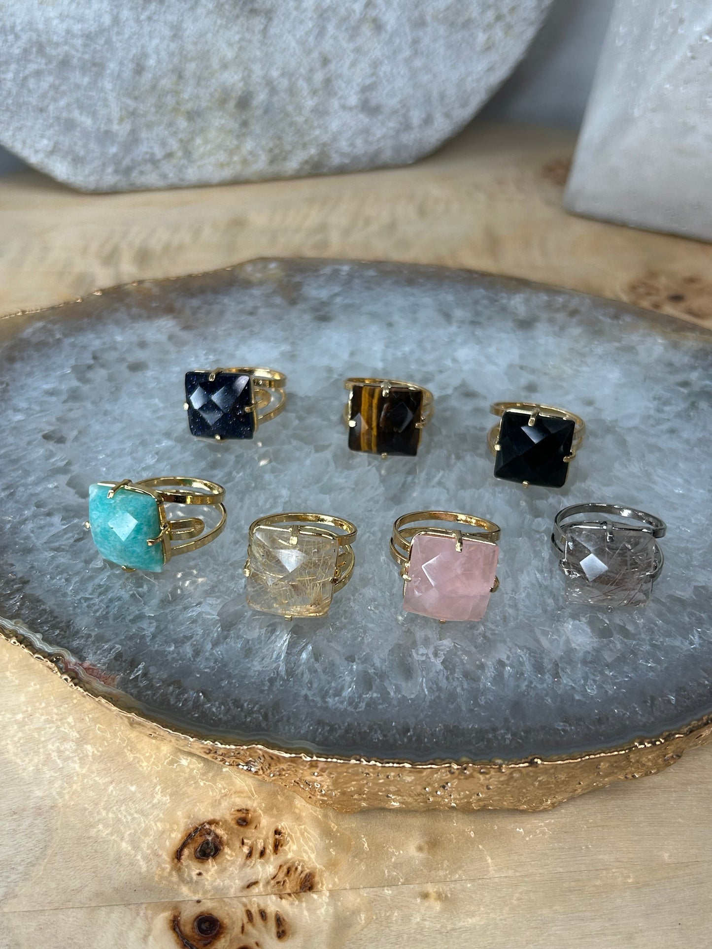 Faceted Gemstone Ring