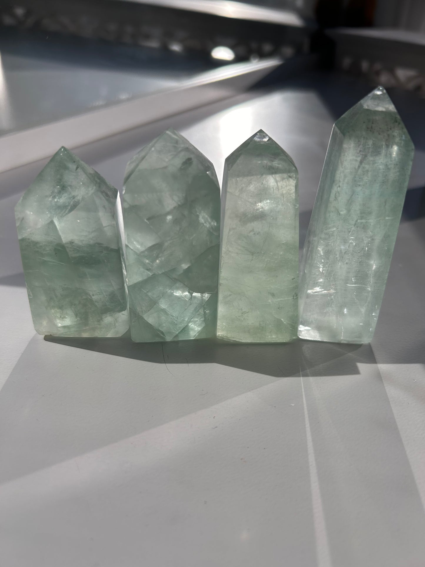 Green Fluorite Obelisks