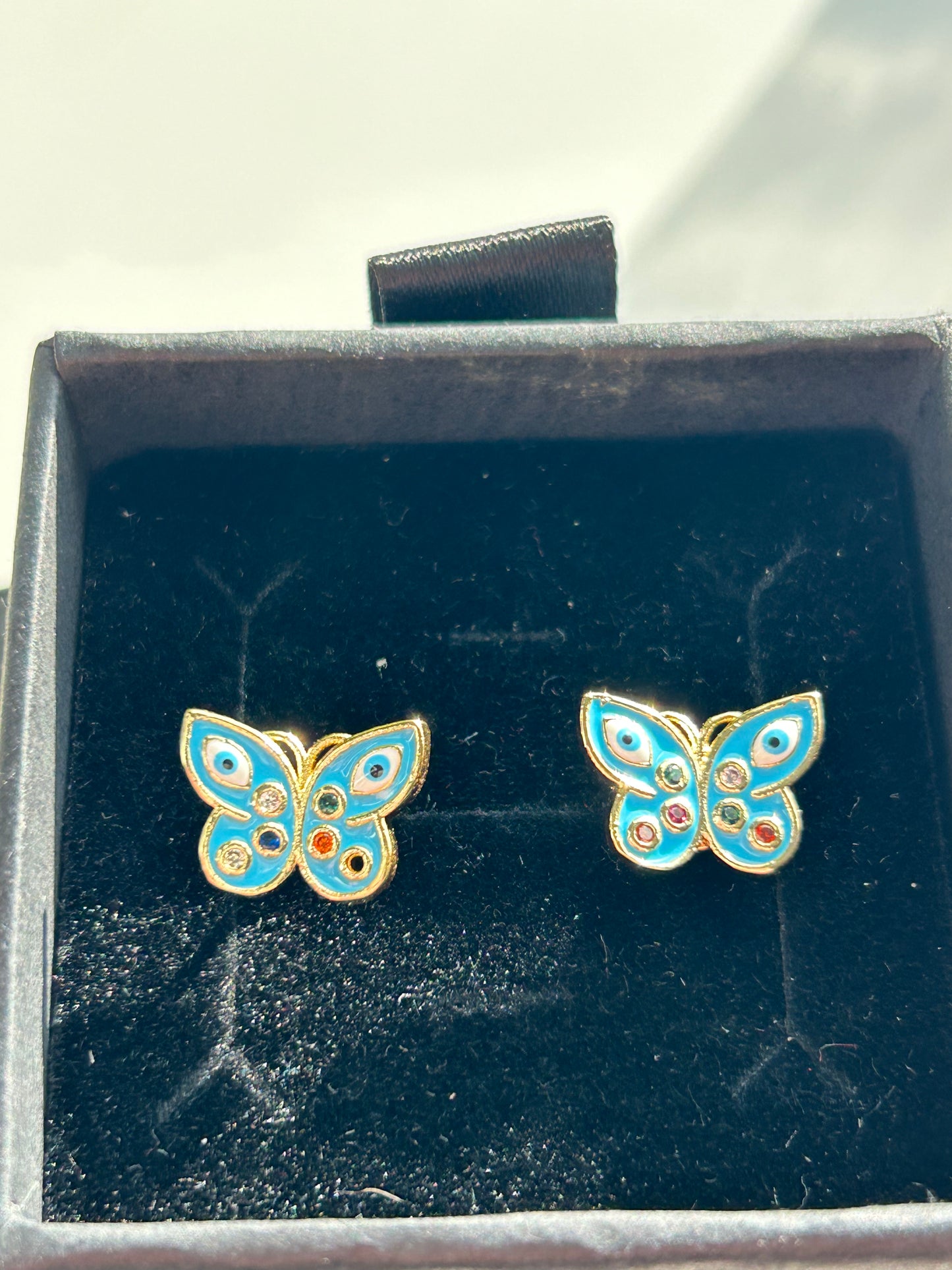 Evil Eye Butterfly Earrings