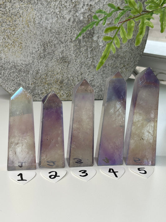 Rainbow Aura Amethyst Tower