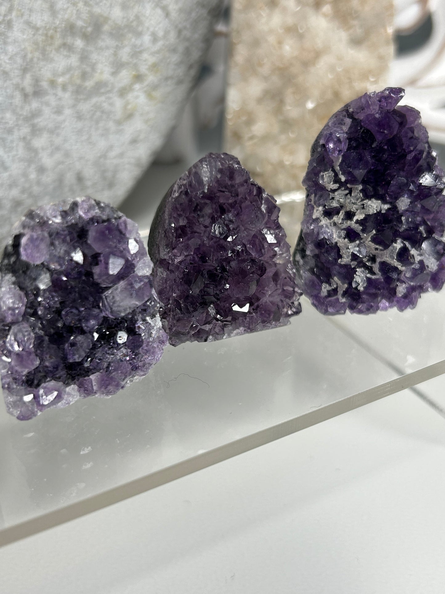 Baby Amethyst cut base cluster