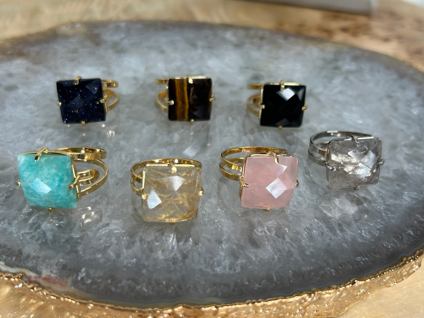 Faceted Gemstone Ring