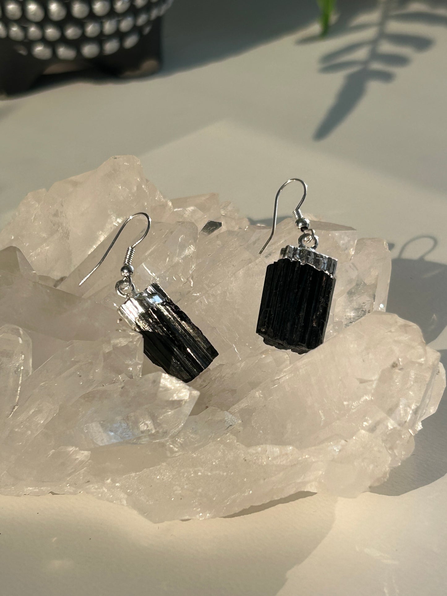 Black Tourmaline Dangle earrings