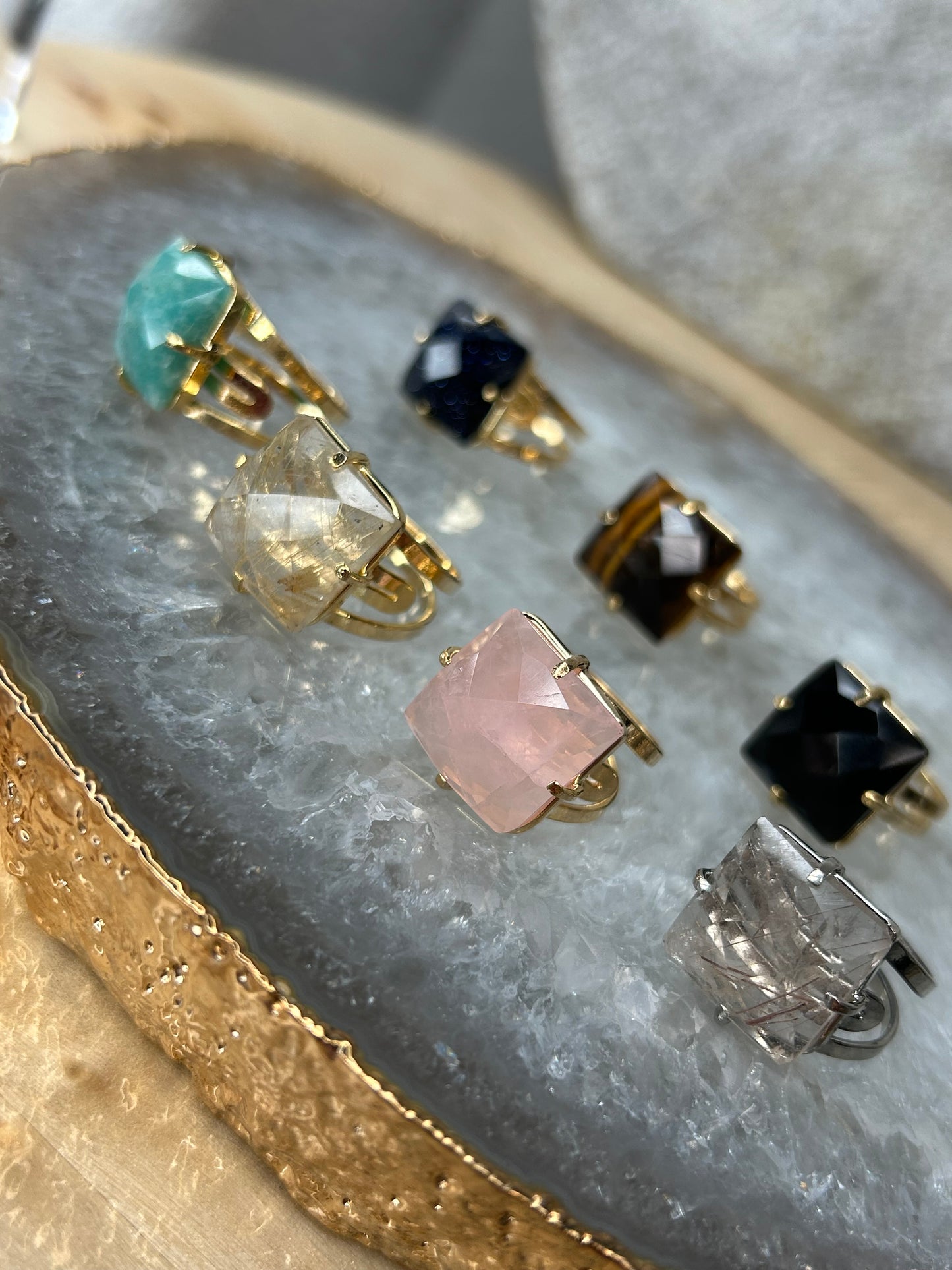 Faceted Gemstone Ring