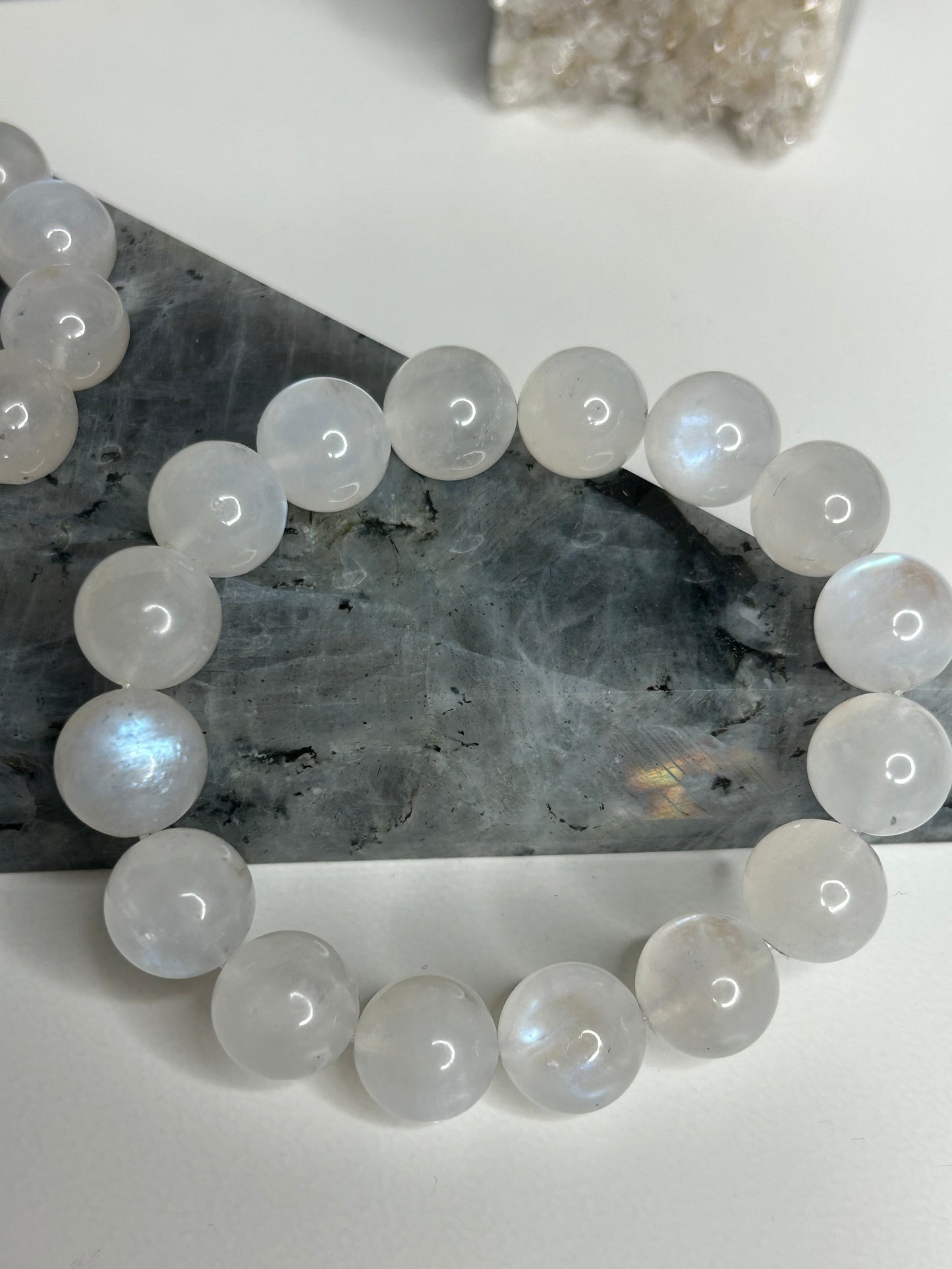 Rainbow Moonstone Beaded Bracelet