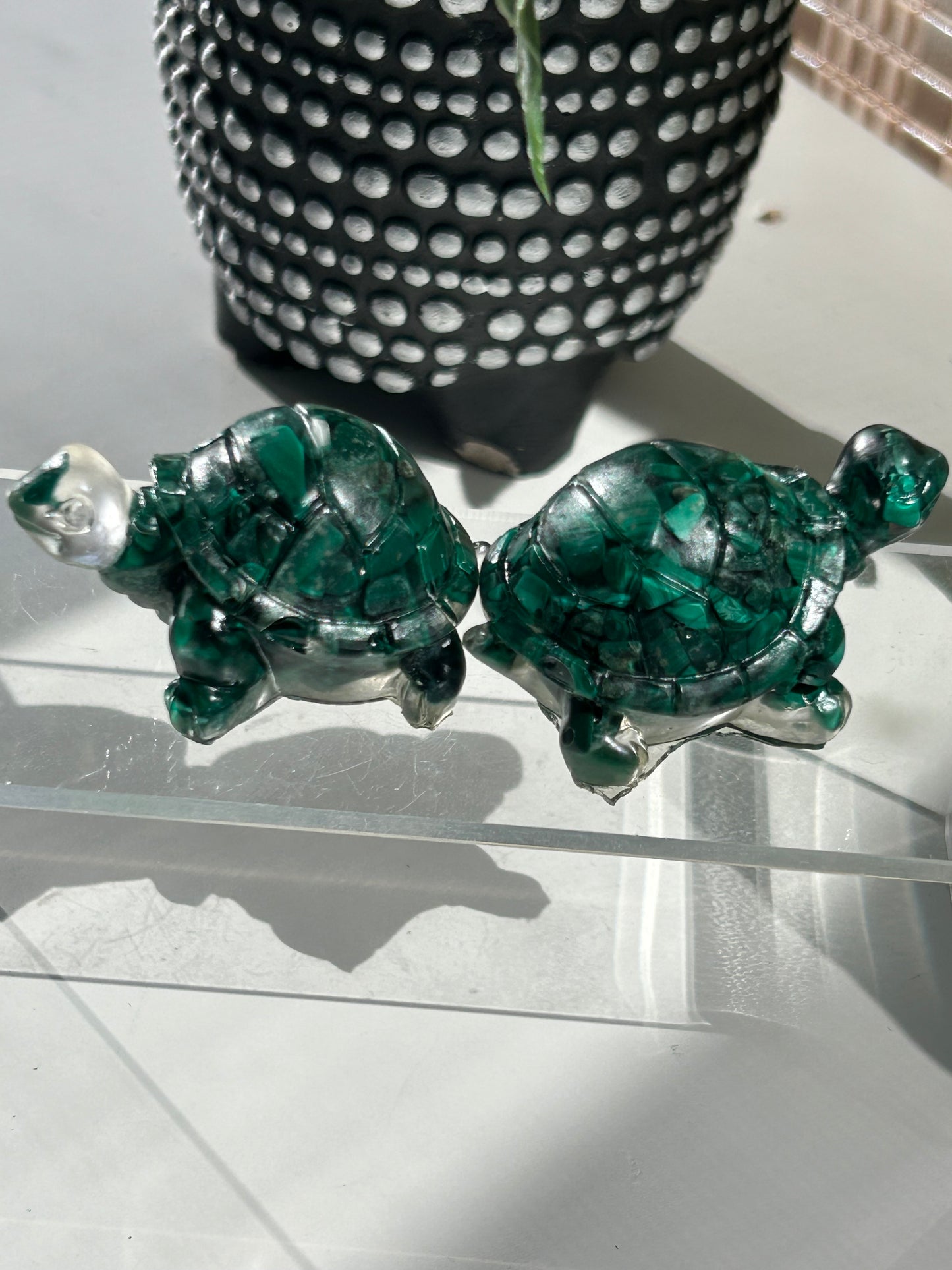 Resin Turtle with Malachite chips