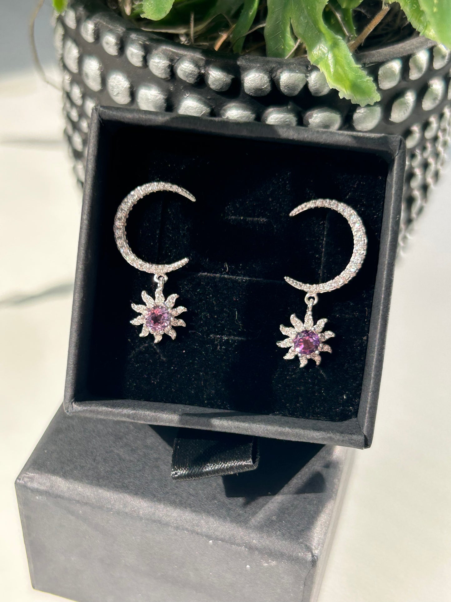 Moon and Start Drop Earrings