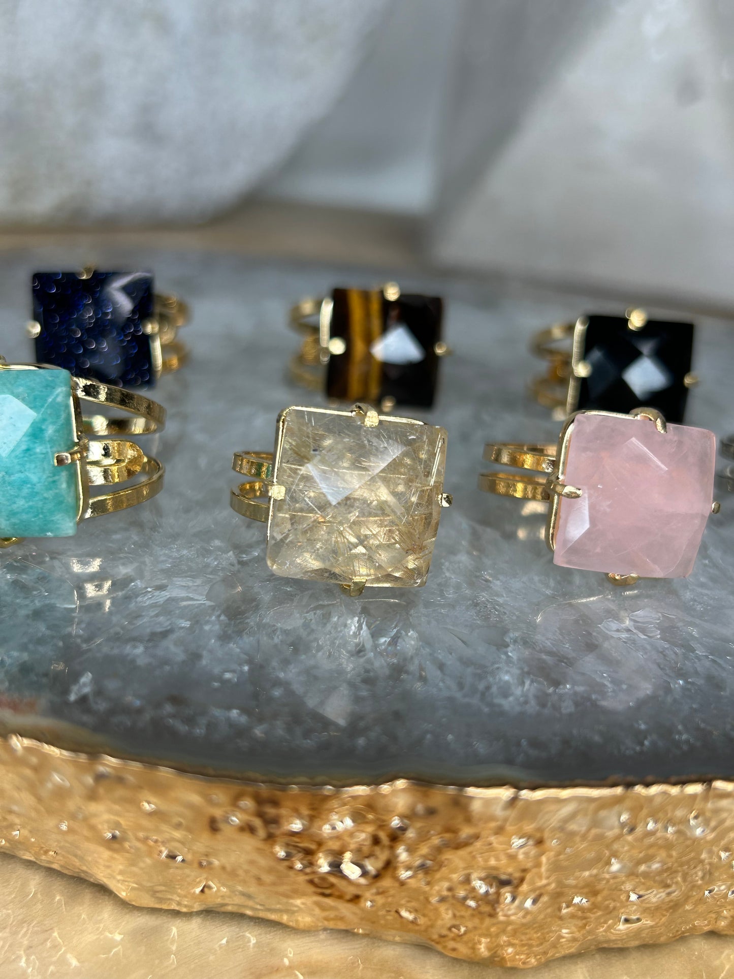 Faceted Gemstone Ring