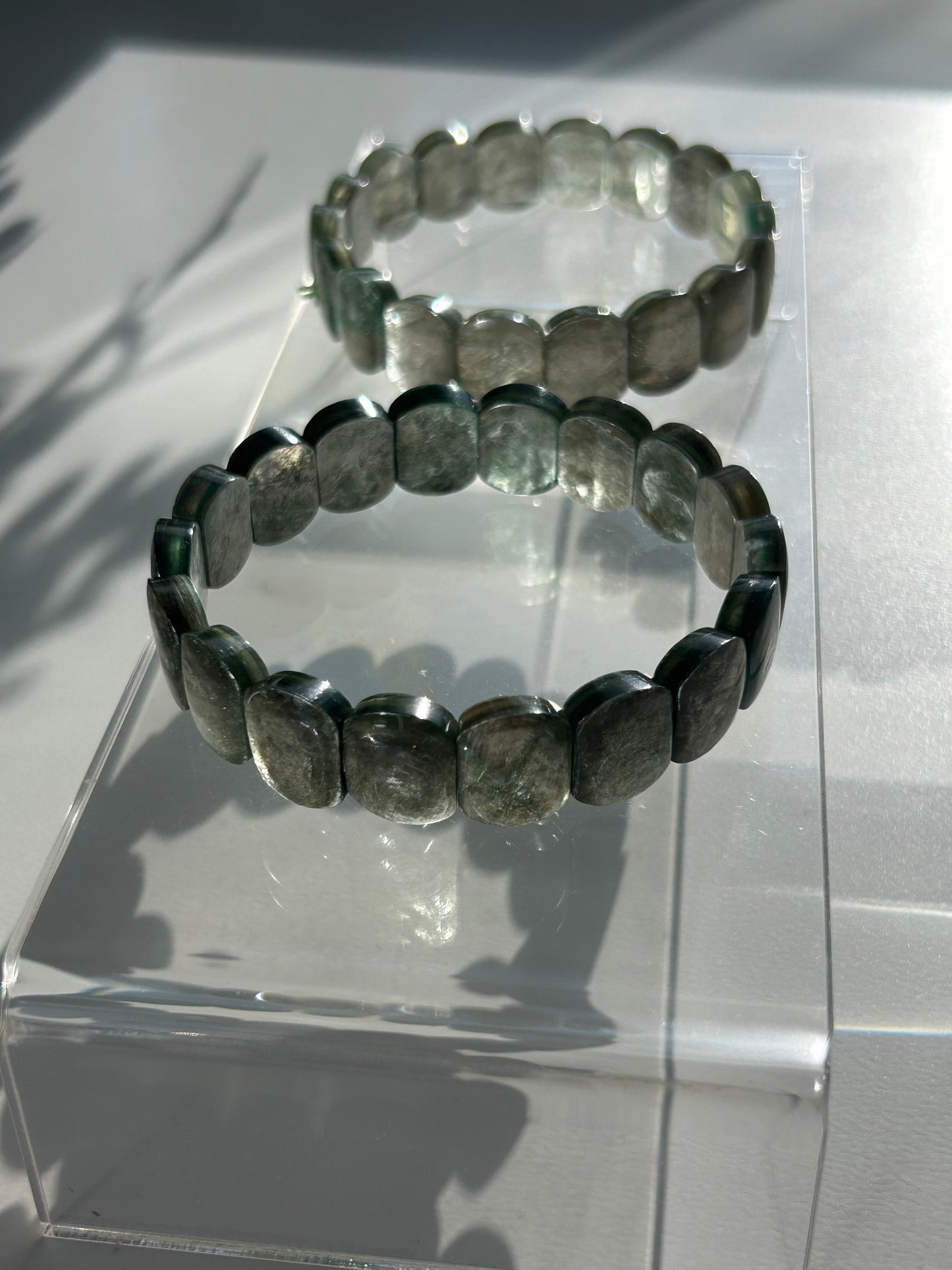 Flashy Green Lepidolite Bangle bracelet