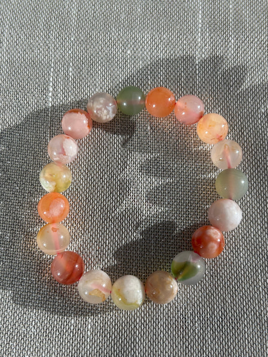 Colorful Sherbet Flower Agate bracelet