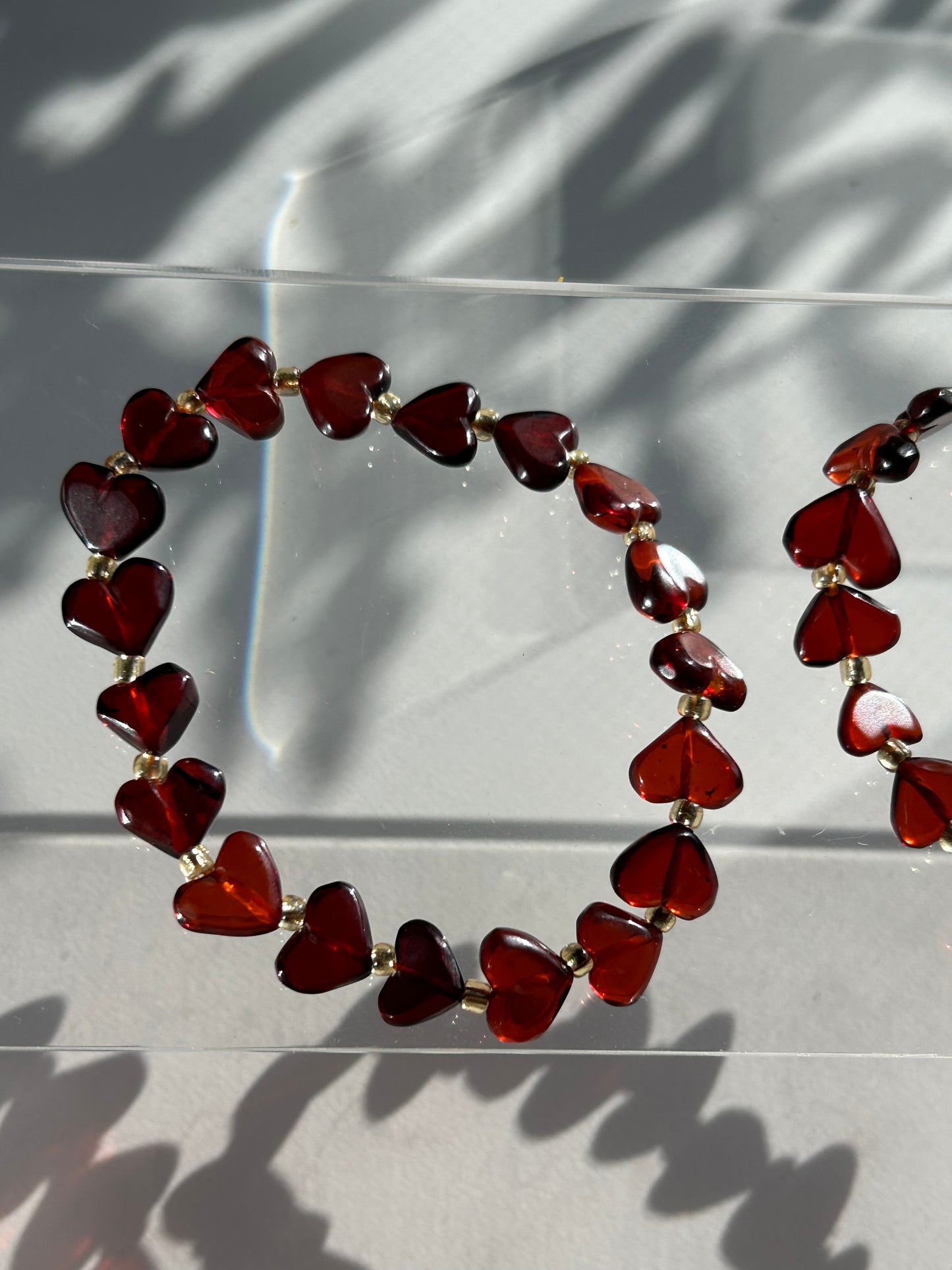 Blood Amber Heart Bracelets