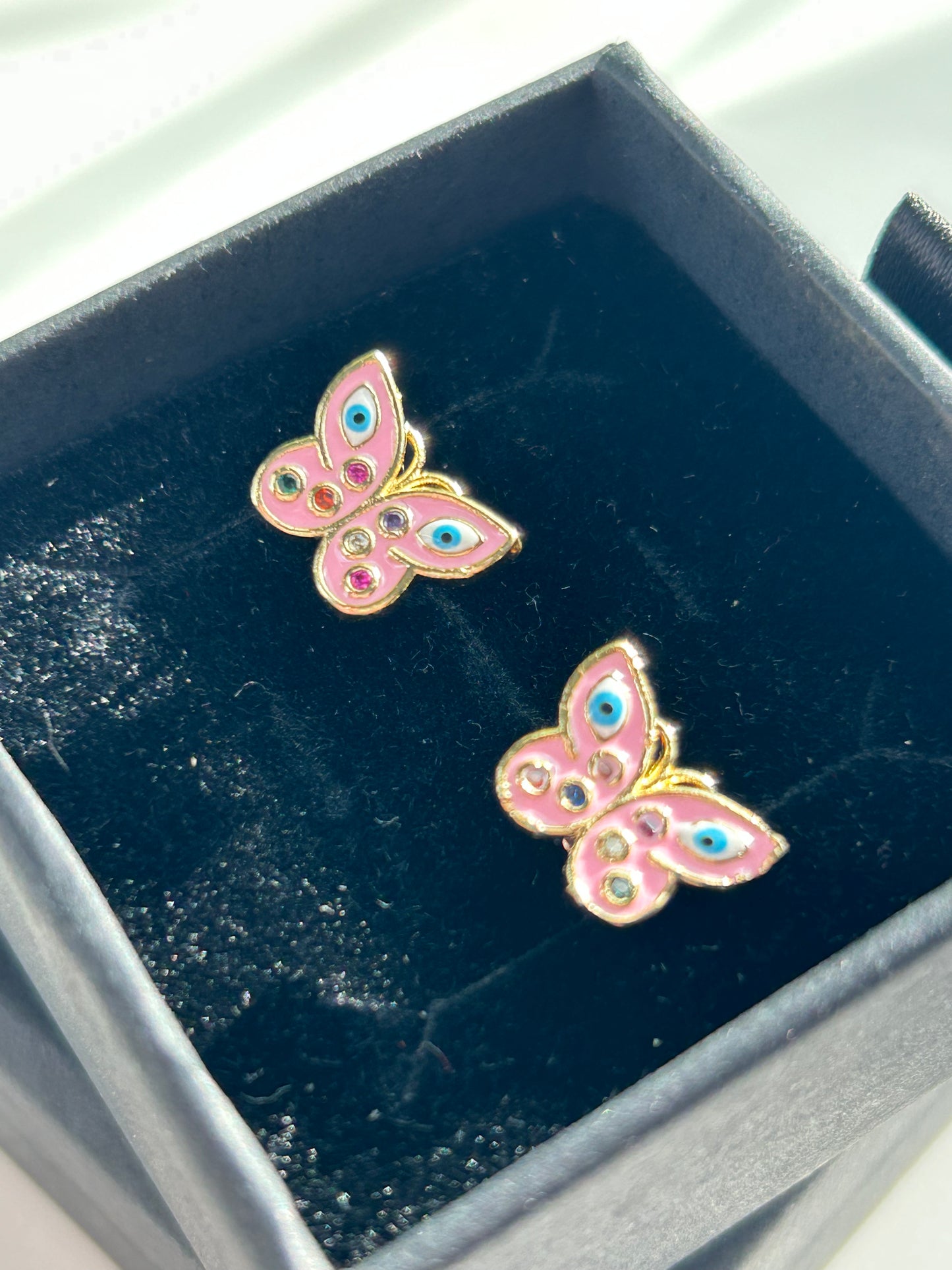 Evil Eye Butterfly Earrings