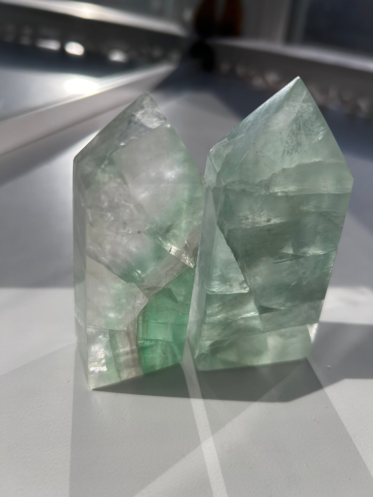 Green Fluorite Obelisks