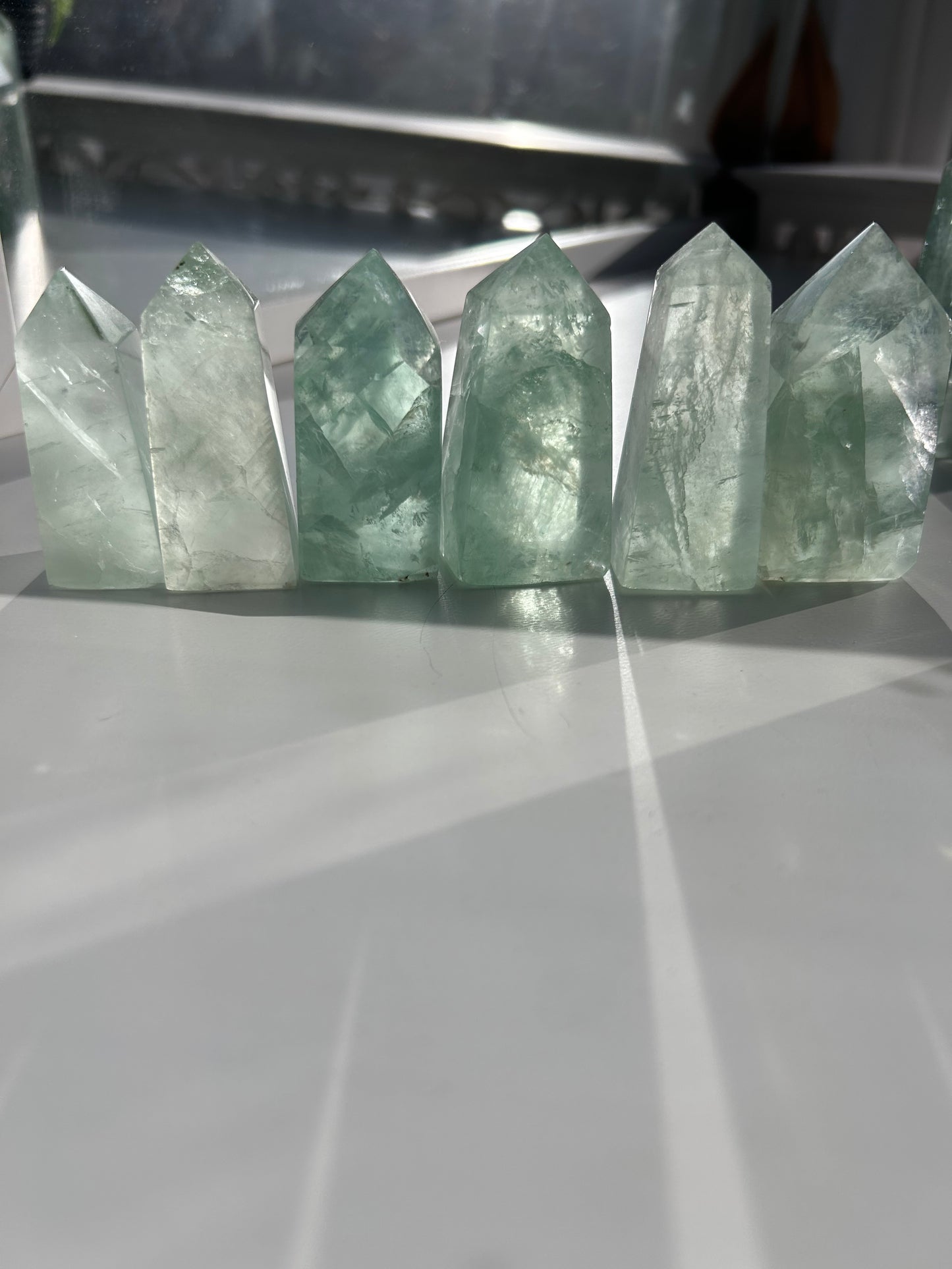 Green Fluorite Obelisks