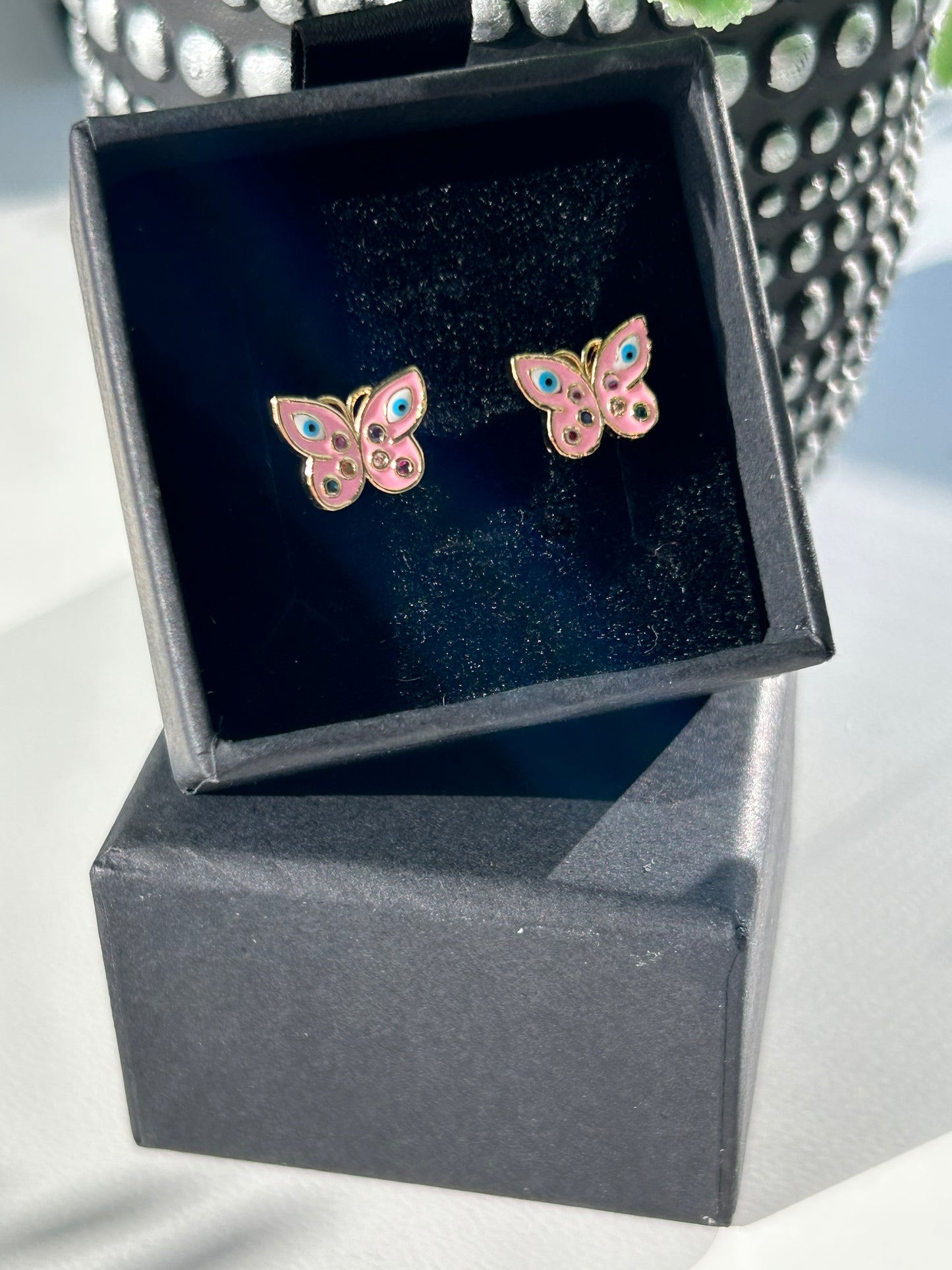 Evil Eye Butterfly Earrings