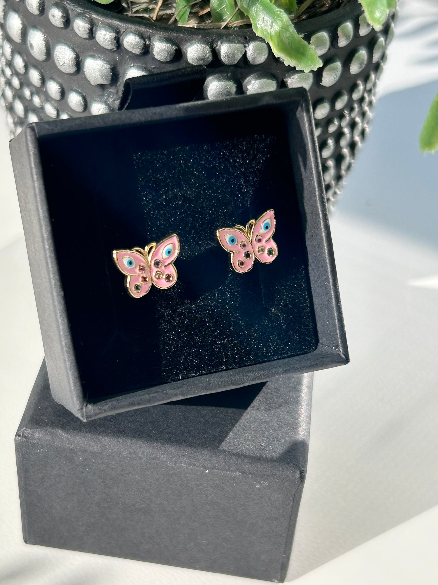 Evil Eye Butterfly Earrings