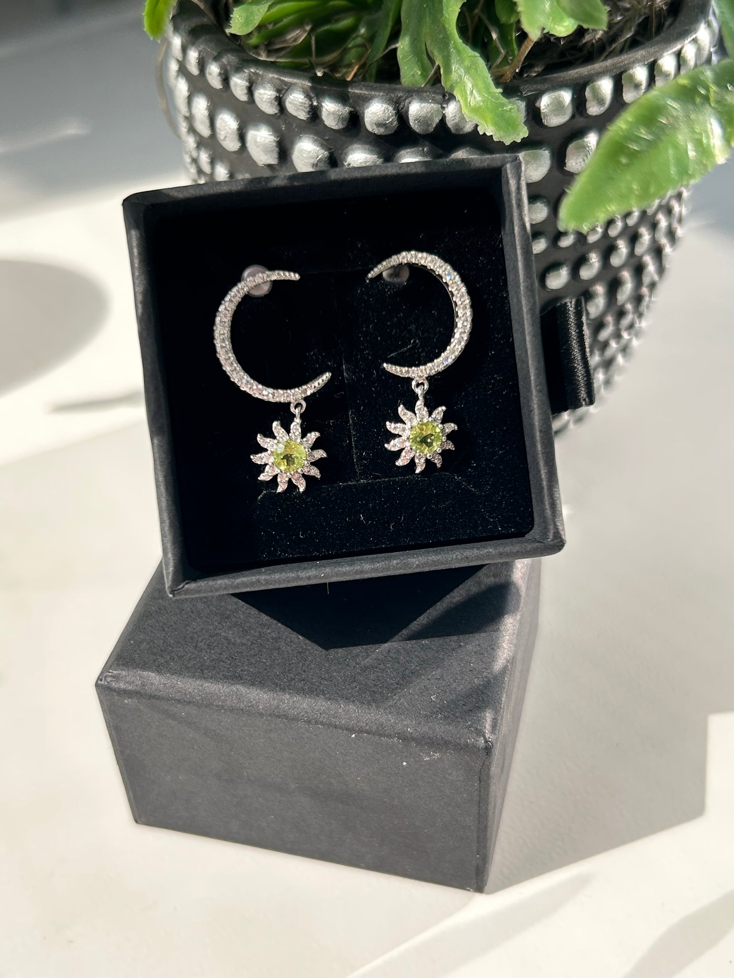 Moon and Start Drop Earrings