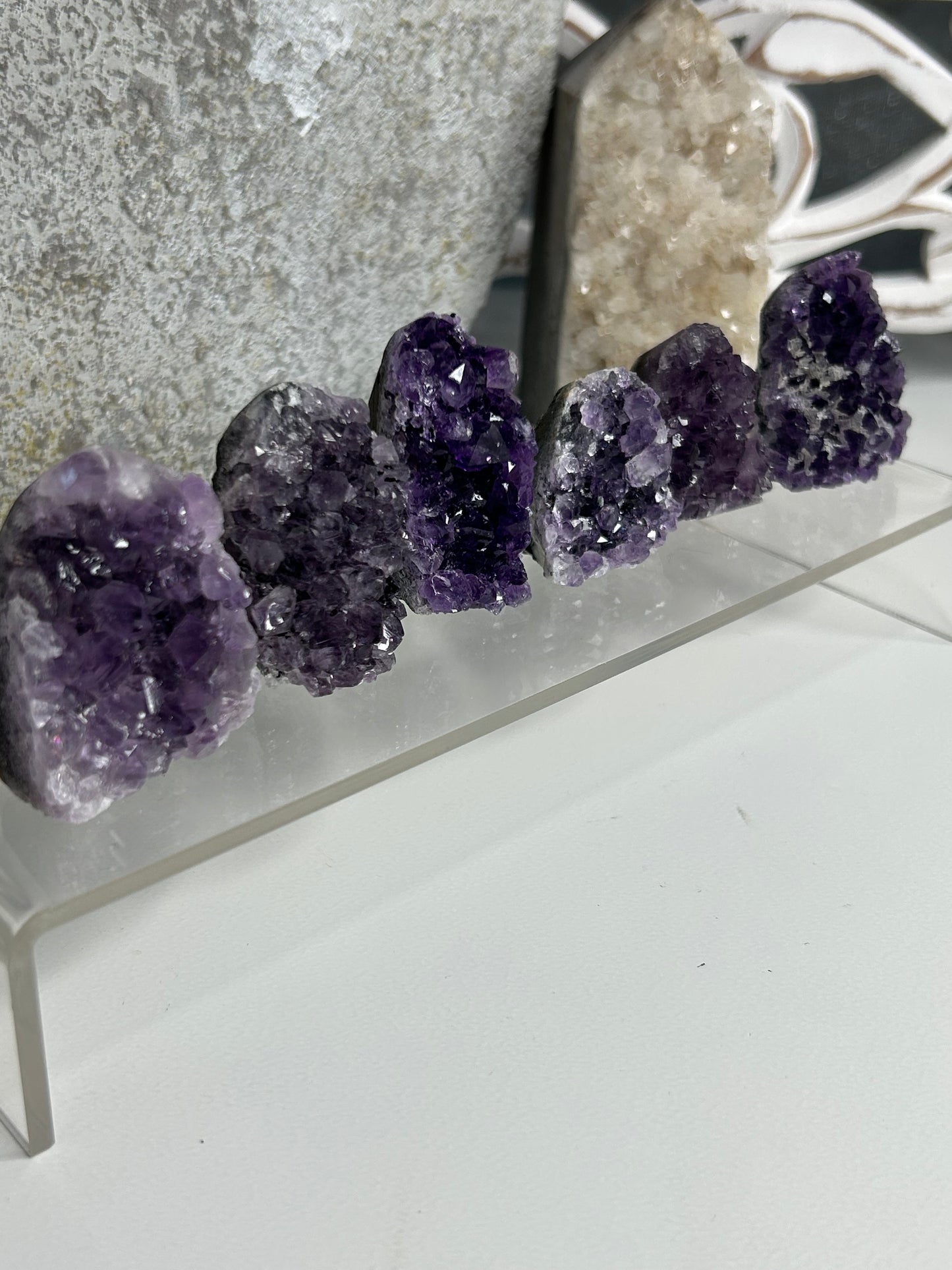 Baby Amethyst cut base cluster