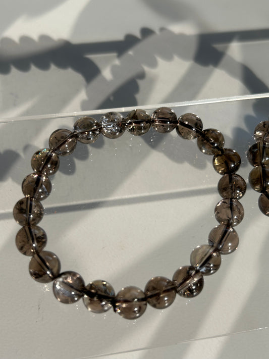 HQ-Rainbow Smokey Quartz Beaded Bracelet