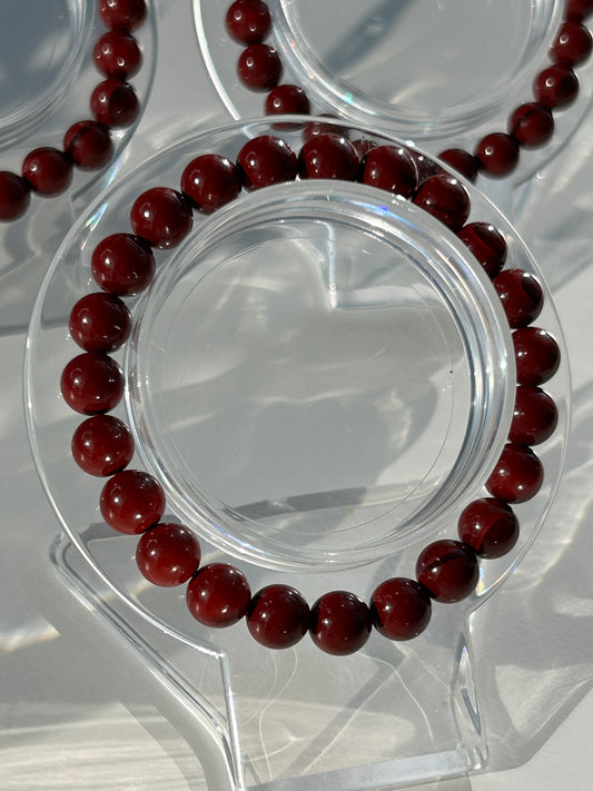 Cinnabar beaded bracelet