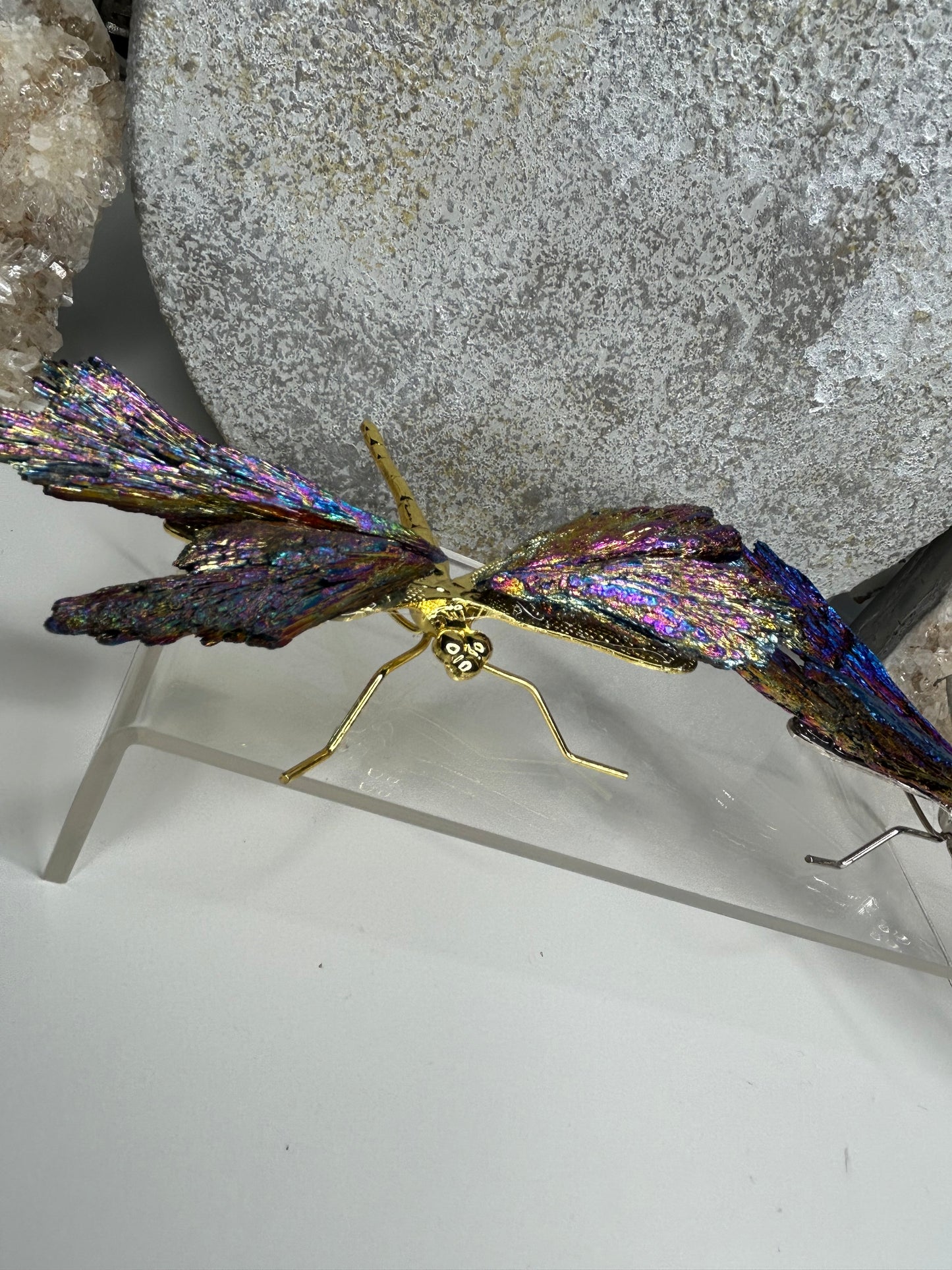 Titanium Aura Kyanite dragonflies