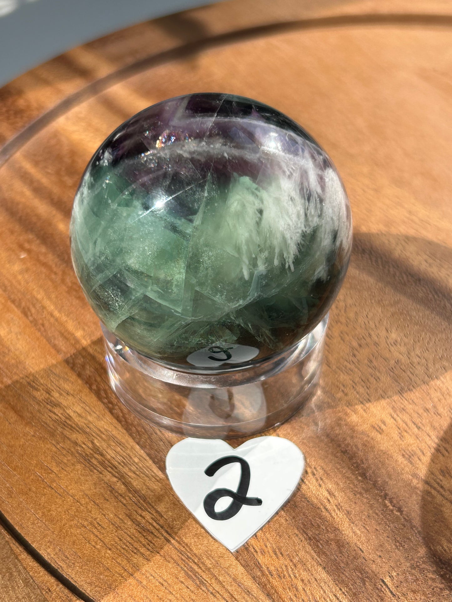 Feather Fluorite sphere