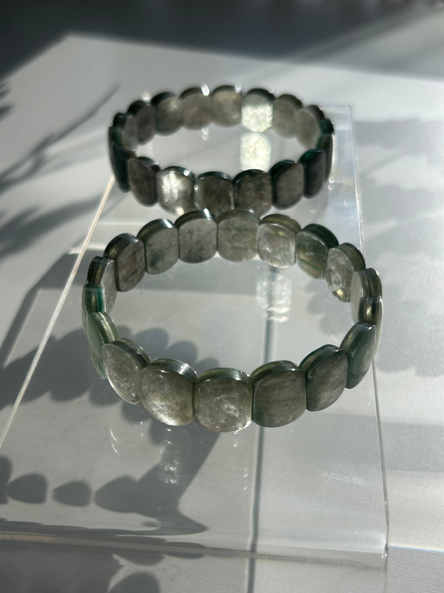 Flashy Green Lepidolite Bangle bracelet