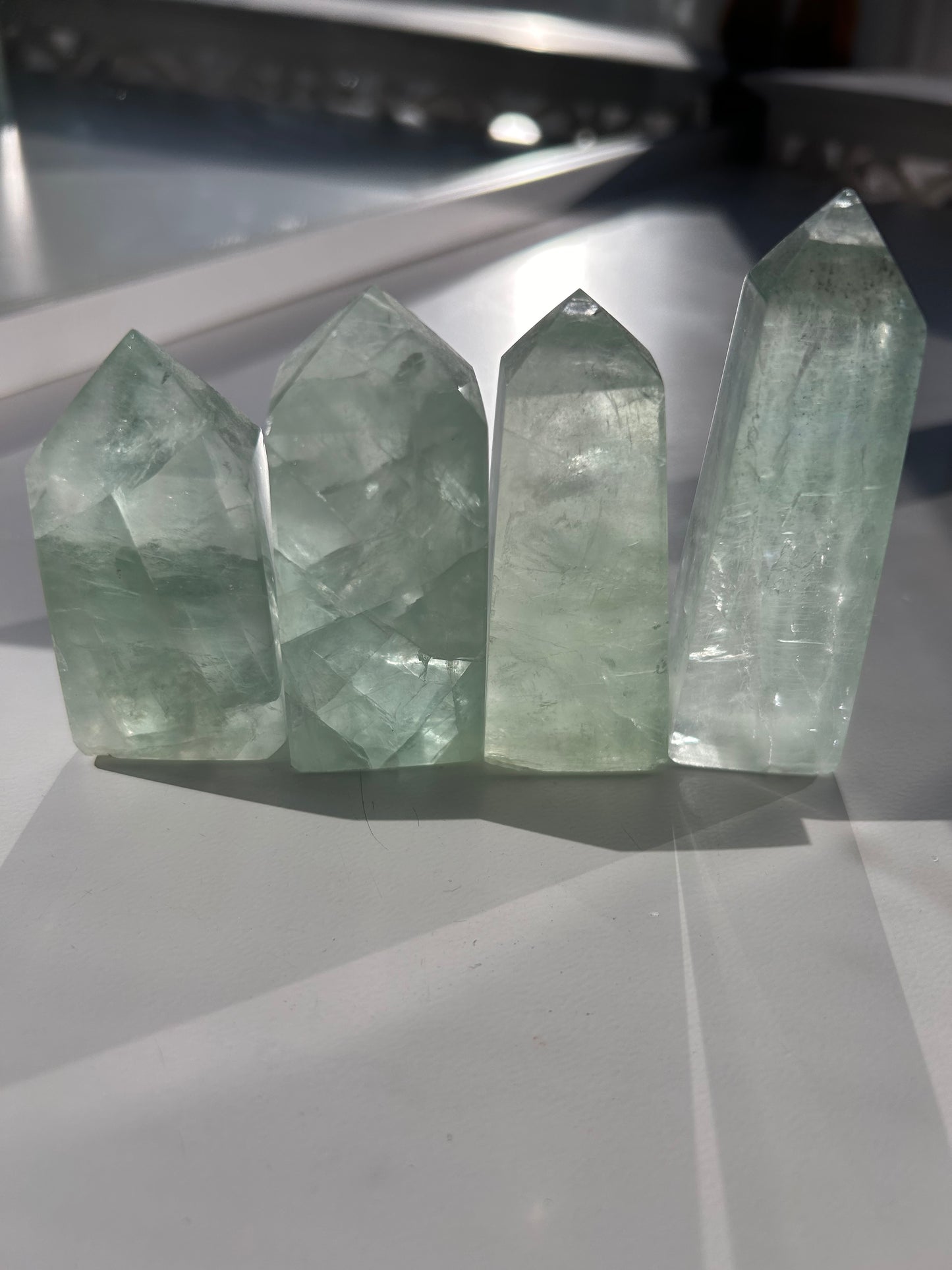 Green Fluorite Obelisks