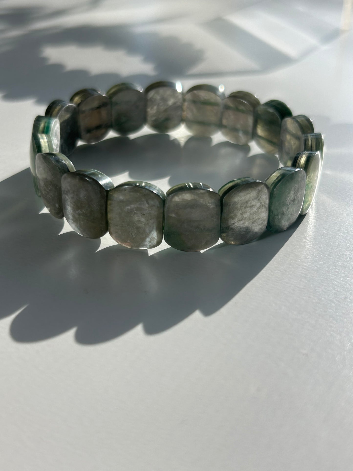 Flashy Green Lepidolite Bangle bracelet