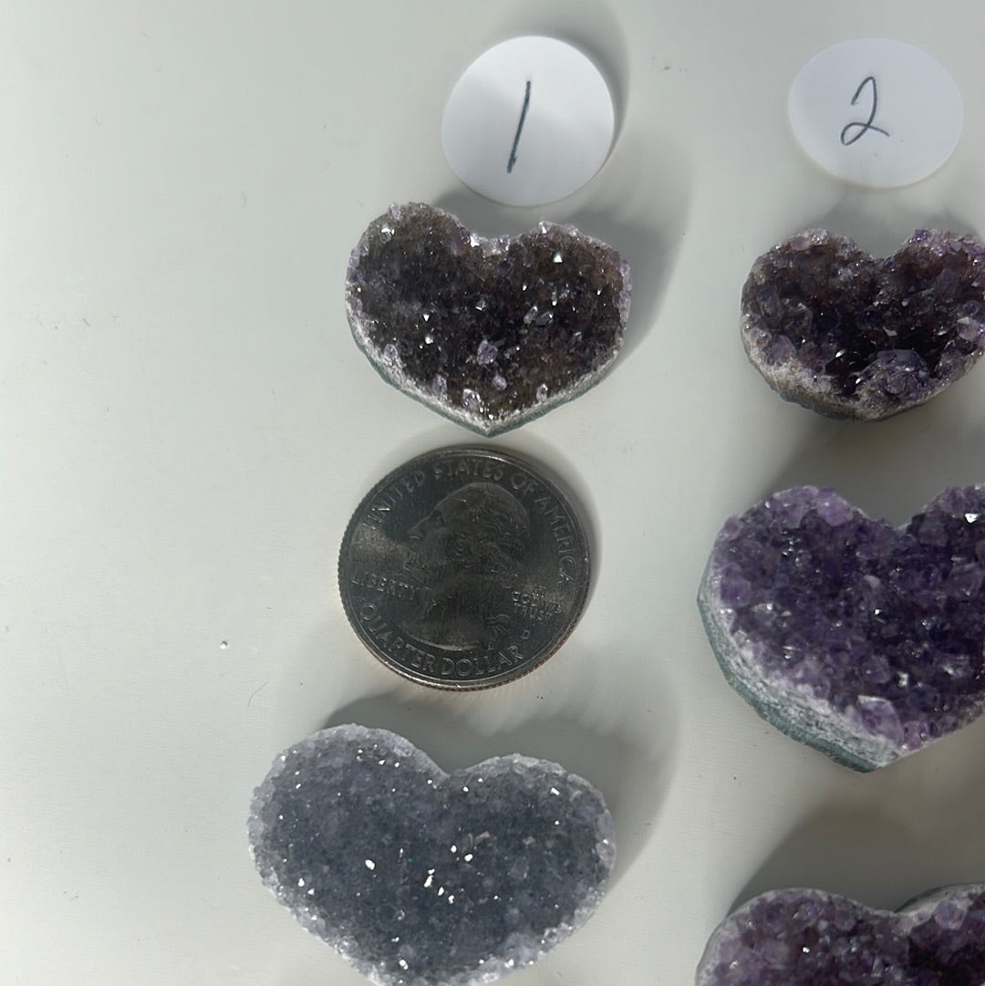 Mini AAA grade Amethyst Heart carving