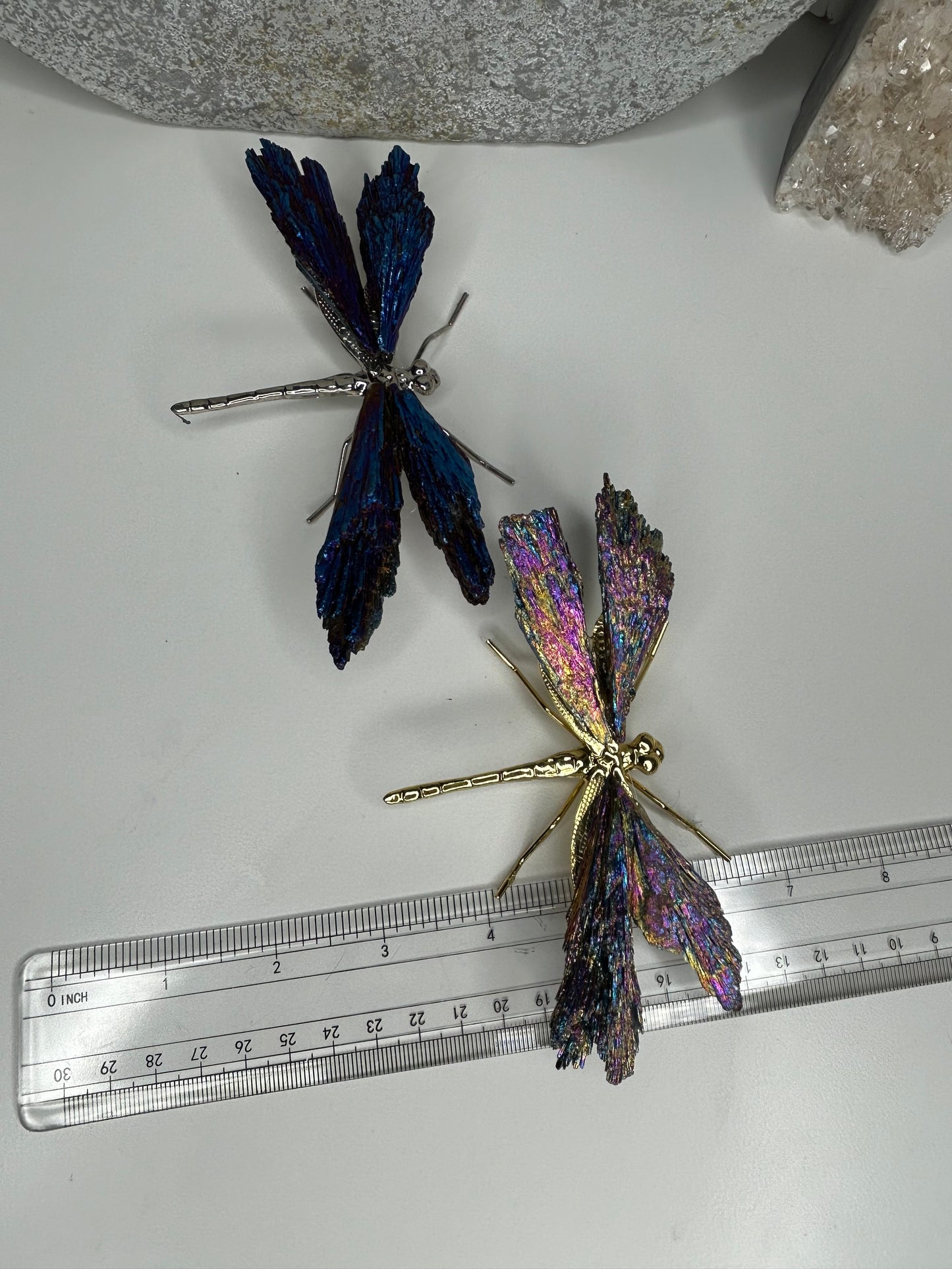 Titanium Aura Kyanite dragonflies