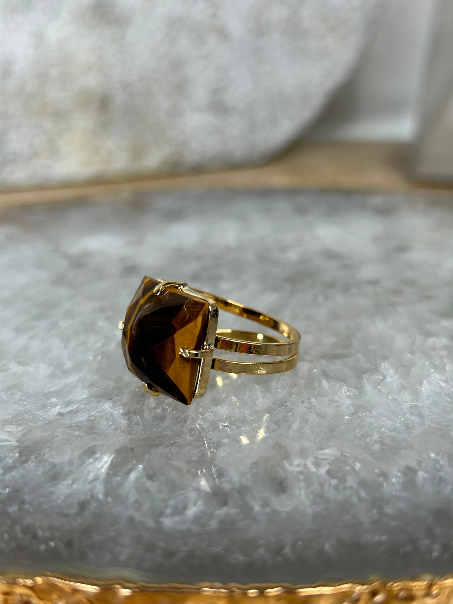 Faceted Gemstone Ring