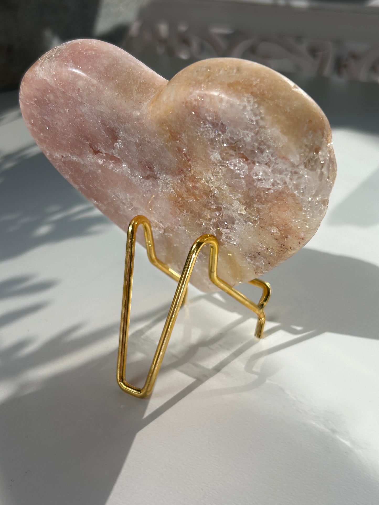 Pink Amethyst Heart with Crystal formations