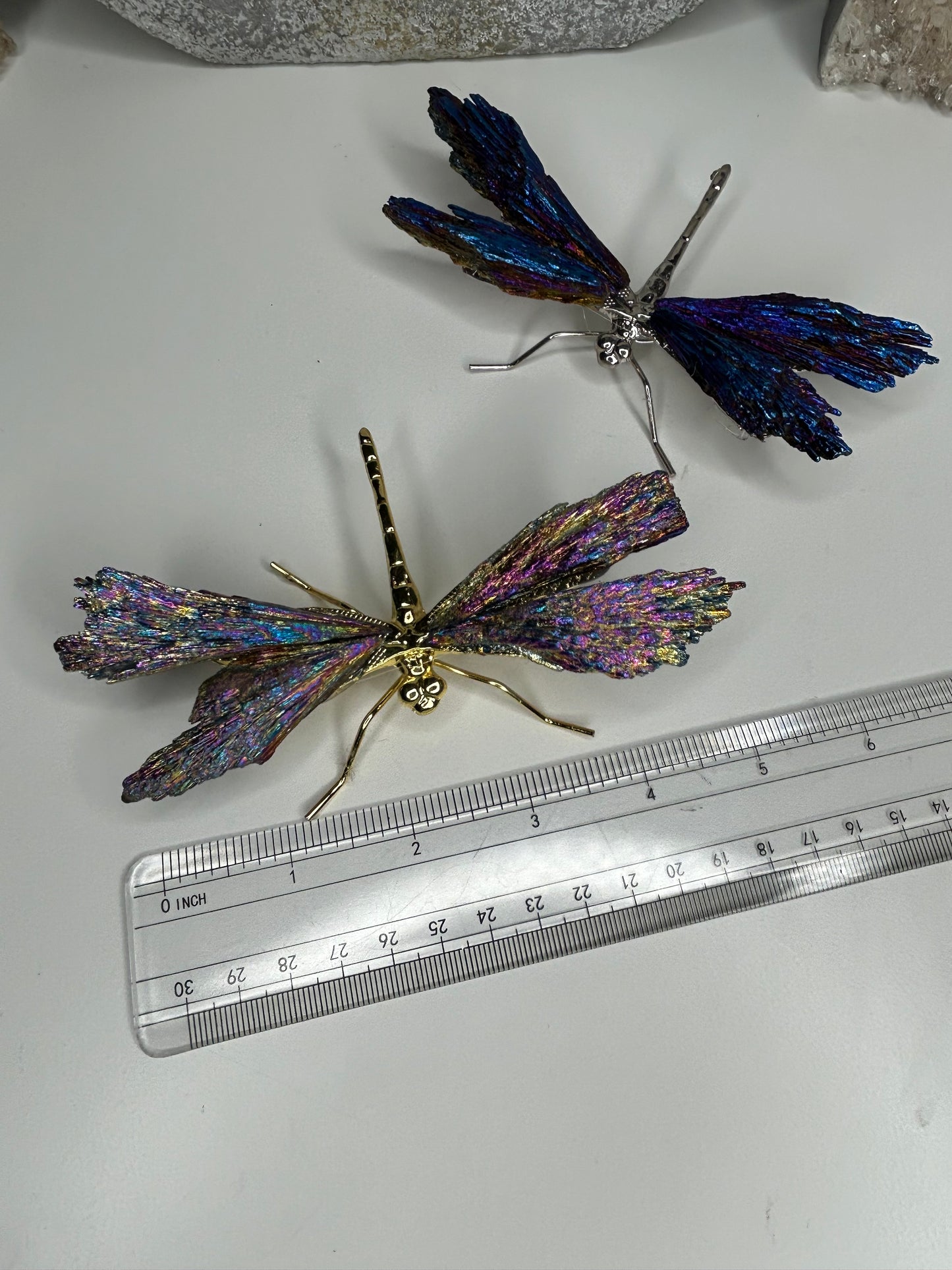 Titanium Aura Kyanite dragonflies