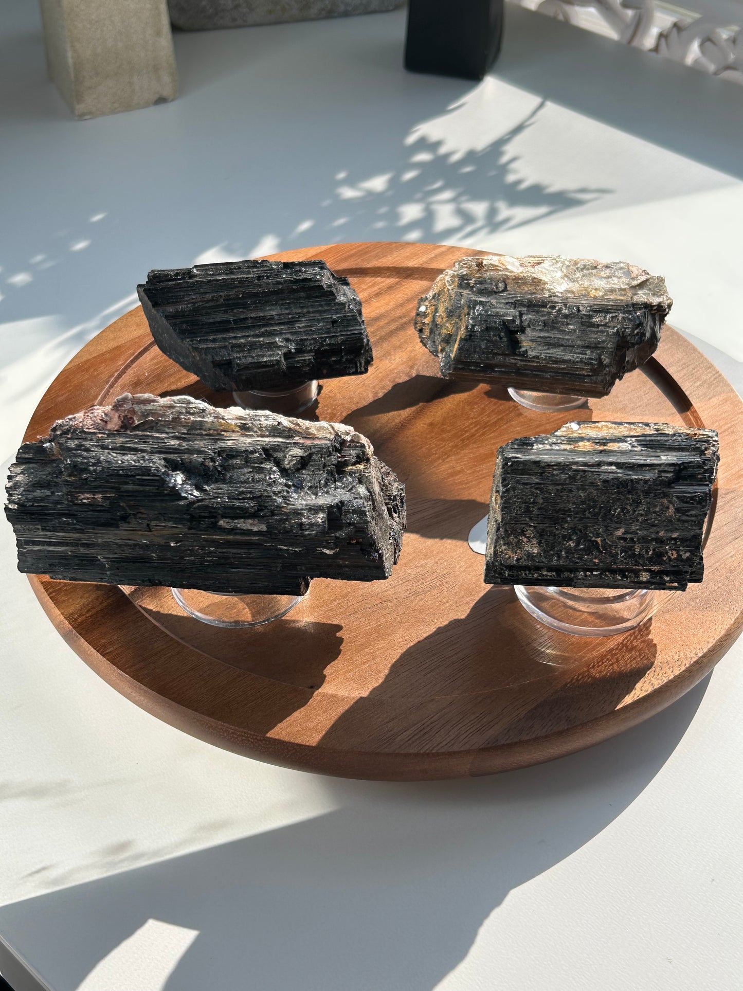 Raw Black Tourmaline logs with Mica