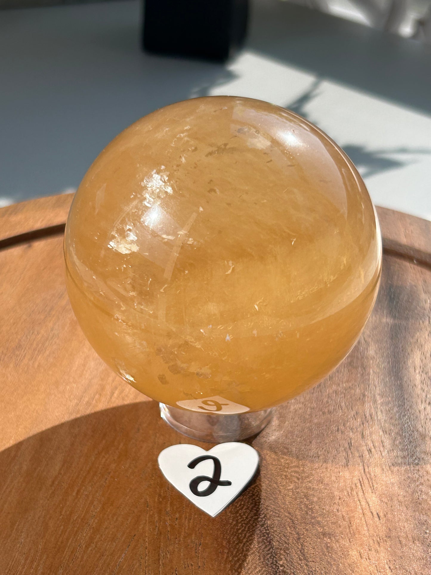 HQ- Honey Calcite Sphere