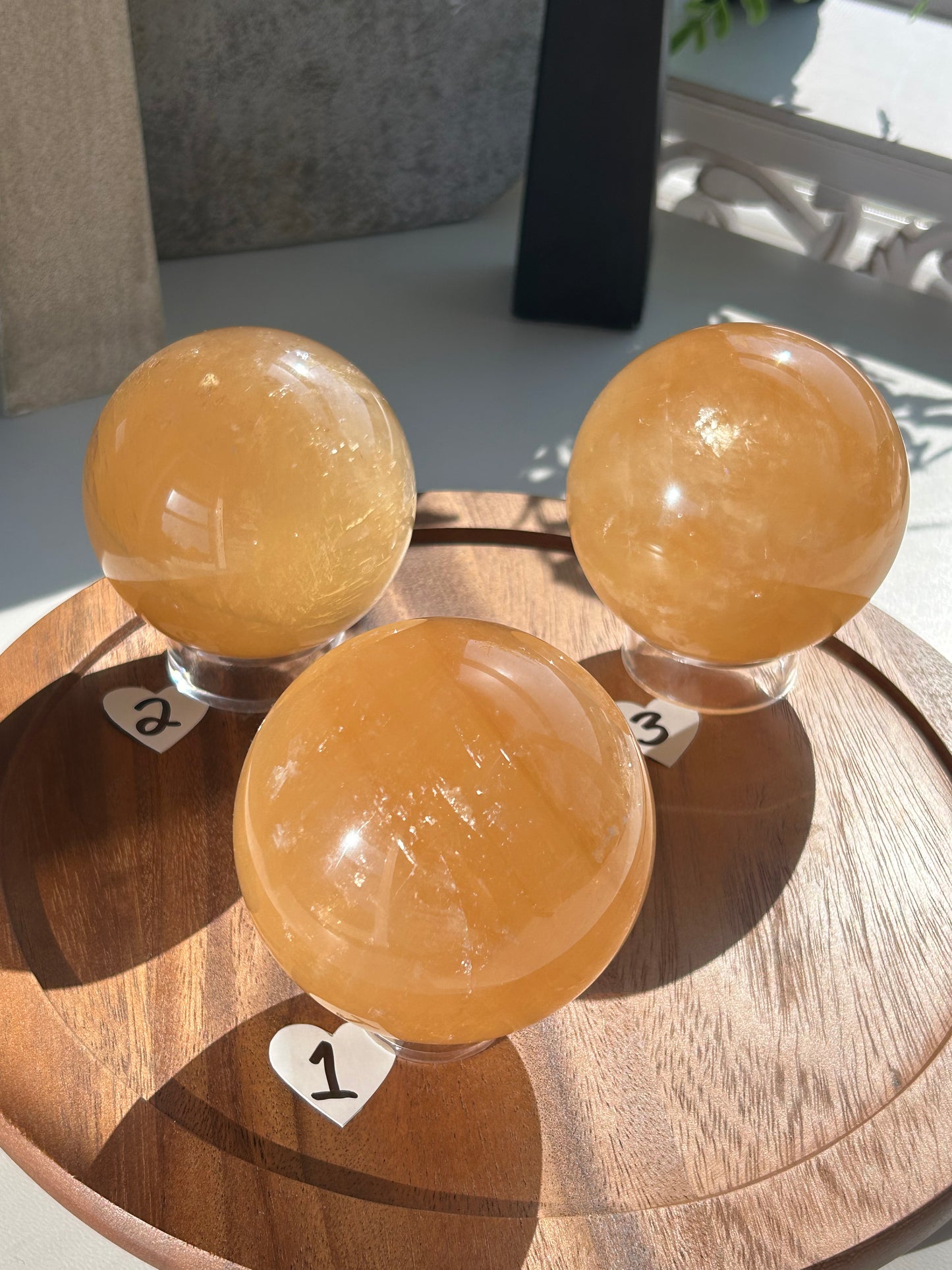 HQ- Honey Calcite Sphere