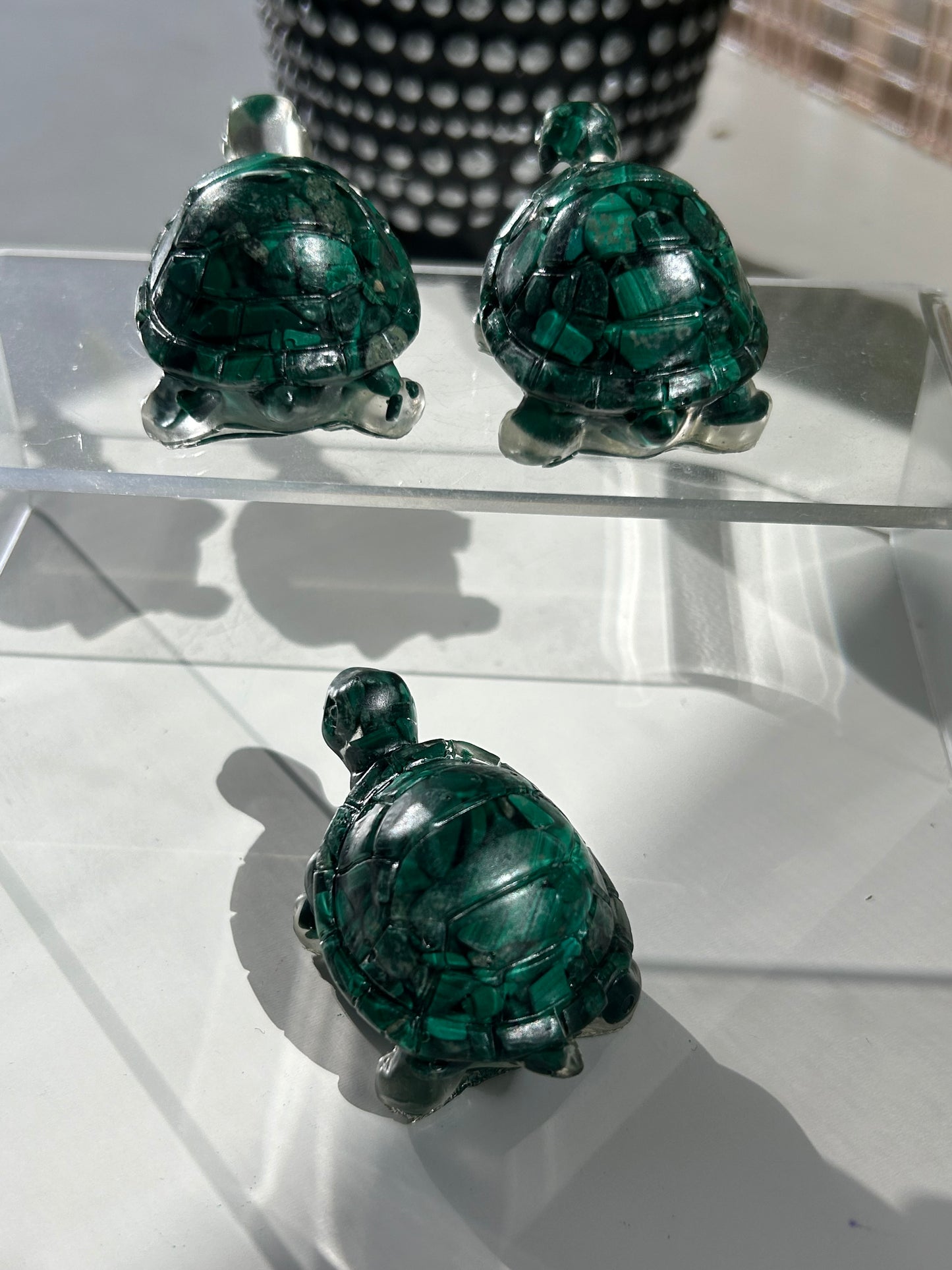 Resin Turtle with Malachite chips