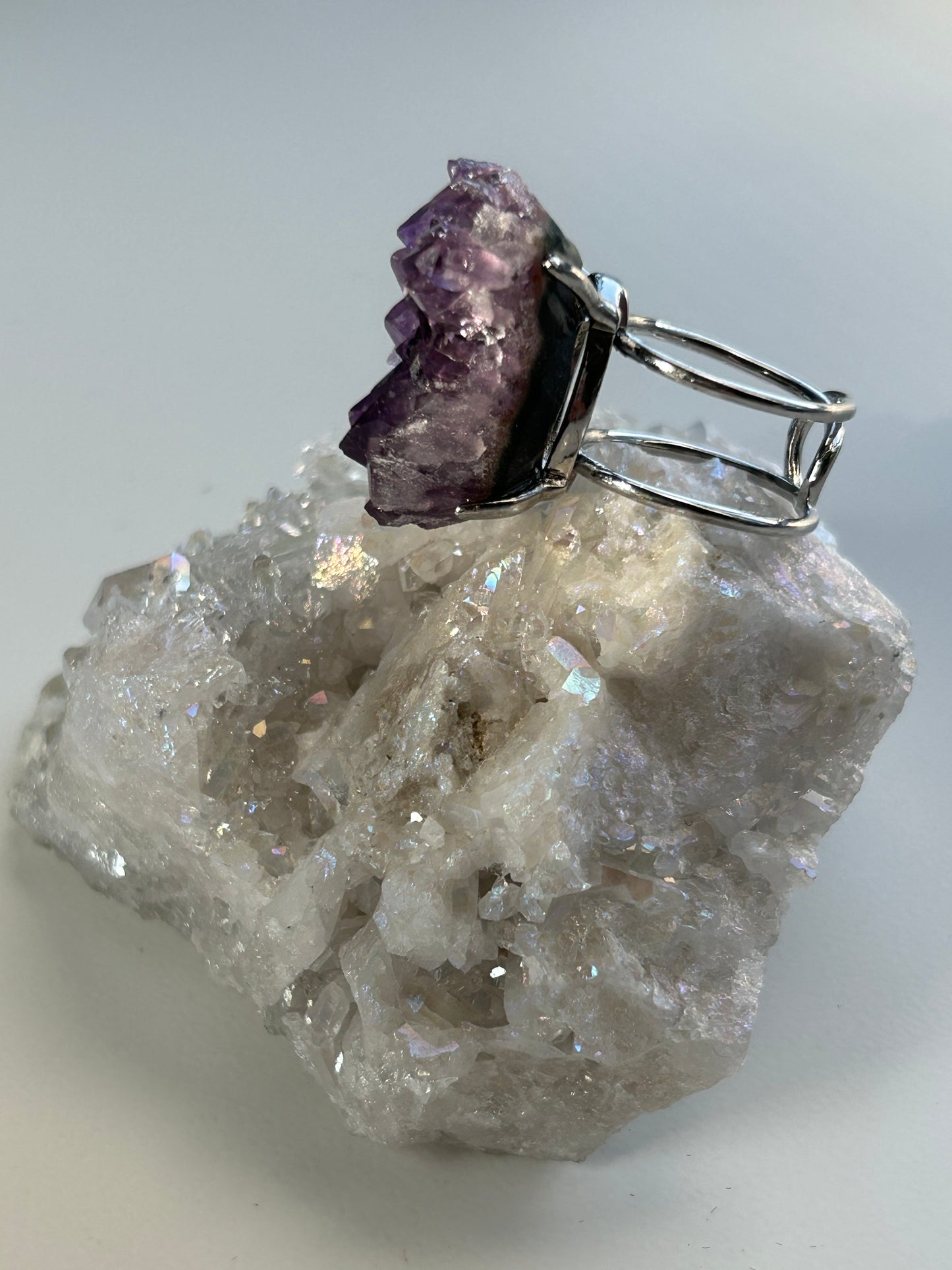 Raw Amethyst chunky Sterling Silver 925 ring