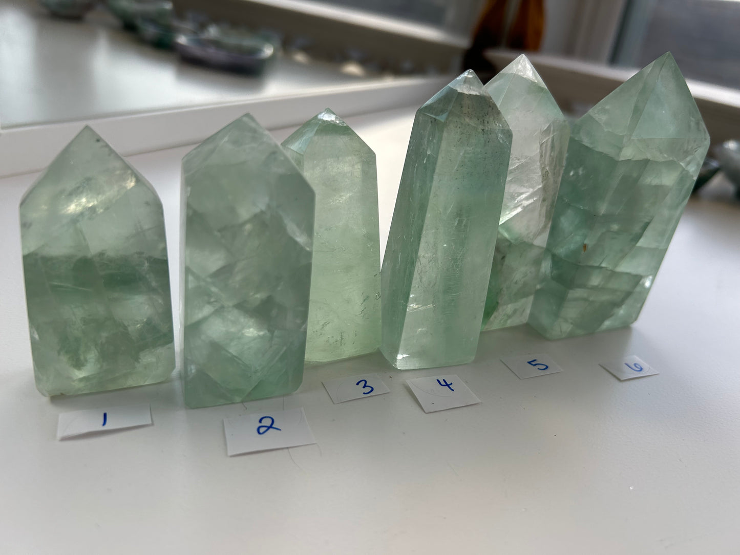 Green Fluorite Obelisks