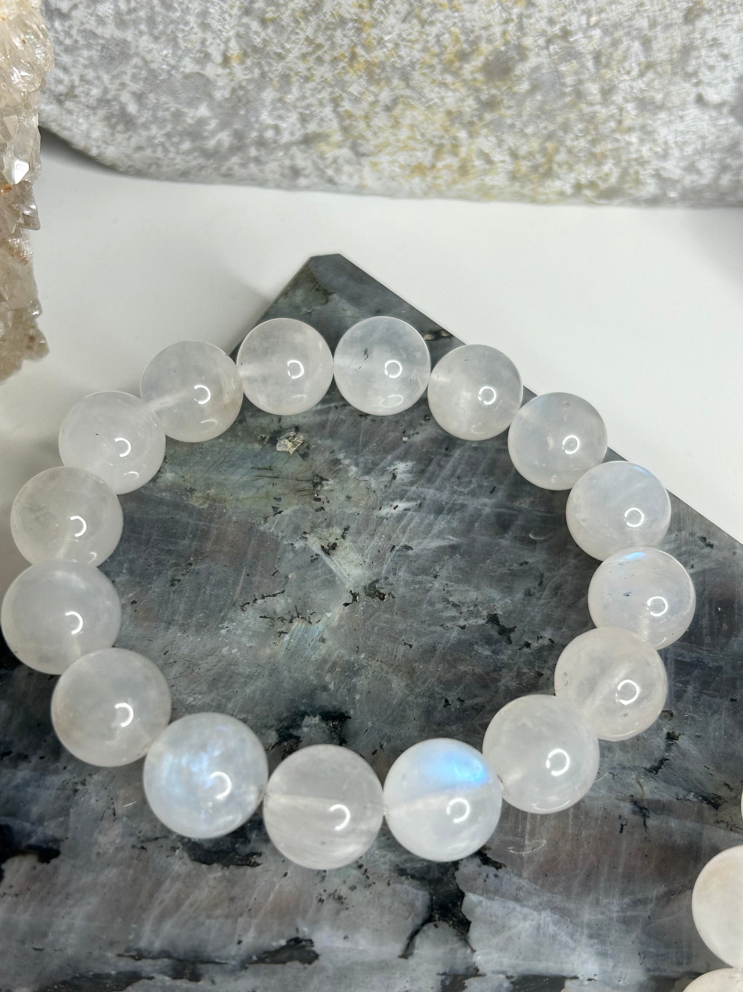 Rainbow Moonstone Beaded Bracelet