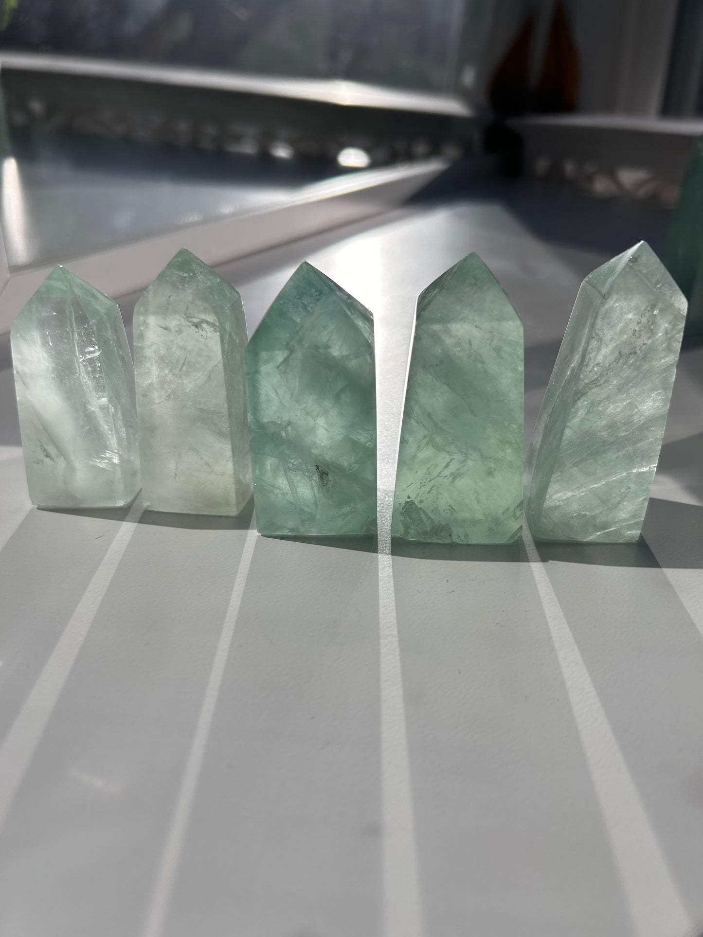 Green Fluorite Obelisks