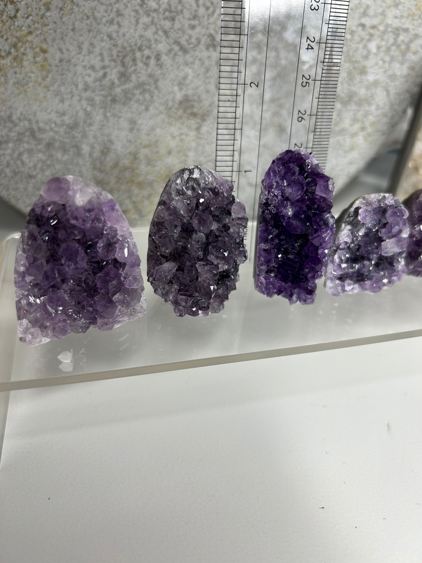 Baby Amethyst cut base cluster