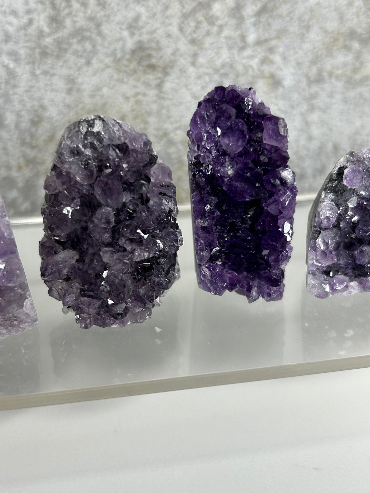 Baby Amethyst cut base cluster